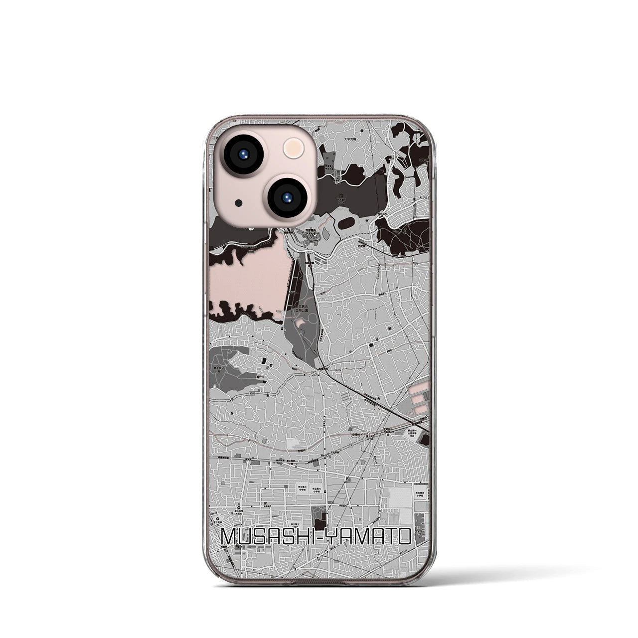 【武蔵大和(東京都)】地図柄iPhoneケース(クリアタイプ)