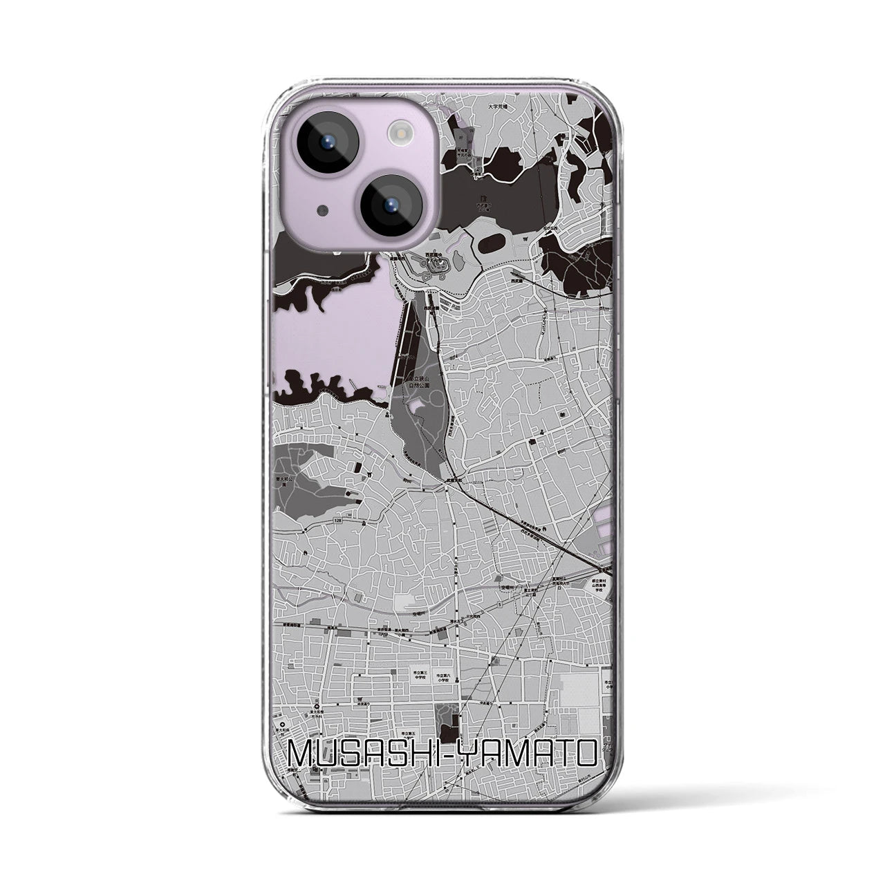【武蔵大和(東京都)】地図柄iPhoneケース(クリアタイプ)