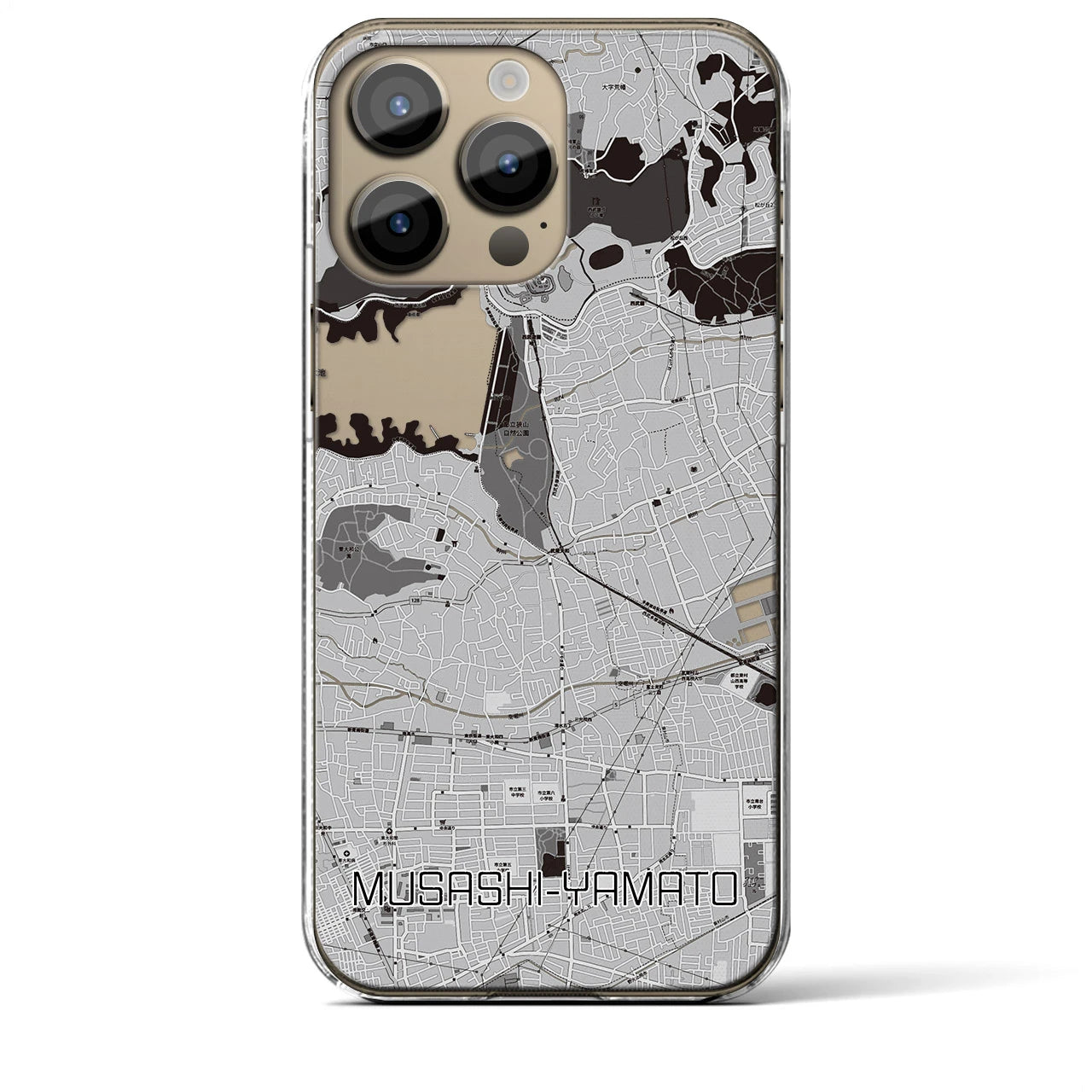【武蔵大和(東京都)】地図柄iPhoneケース(クリアタイプ)