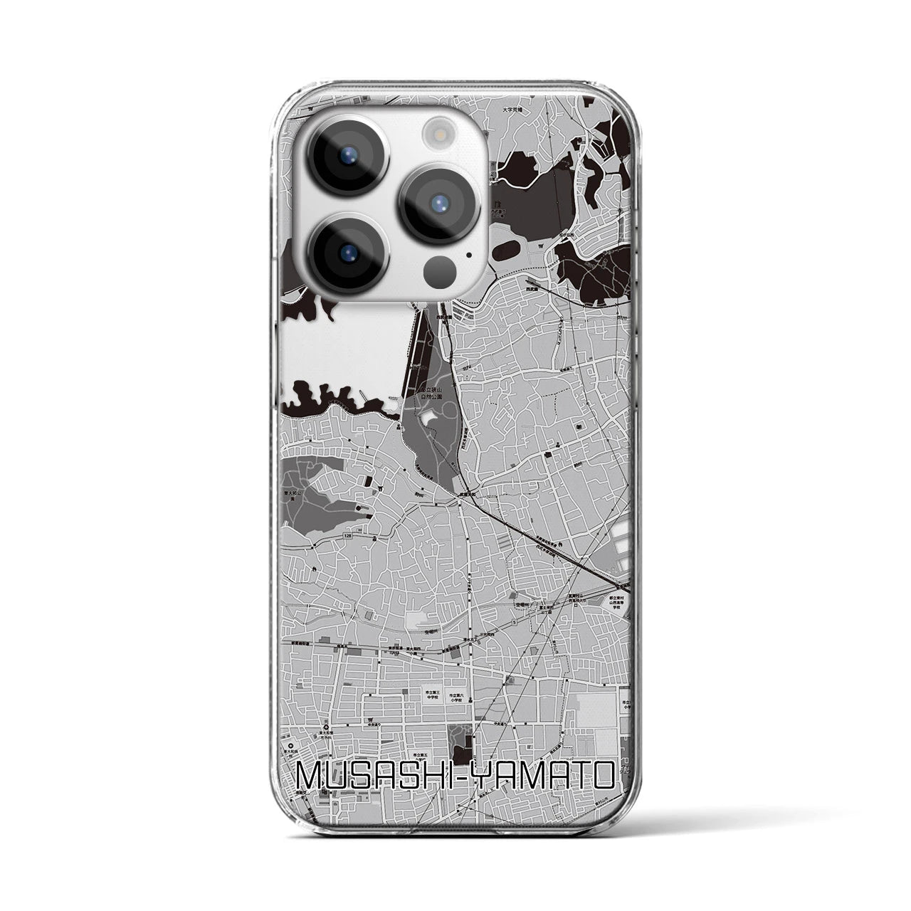【武蔵大和(東京都)】地図柄iPhoneケース(クリアタイプ)