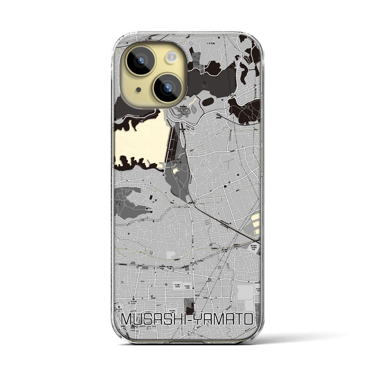 【武蔵大和(東京都)】地図柄iPhoneケース(クリアタイプ)