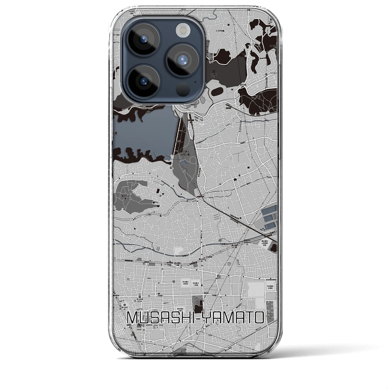 【武蔵大和(東京都)】地図柄iPhoneケース(クリアタイプ)