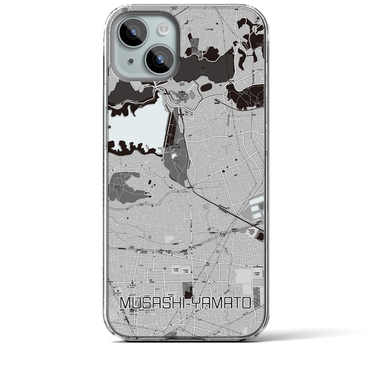 【武蔵大和(東京都)】地図柄iPhoneケース(クリアタイプ)