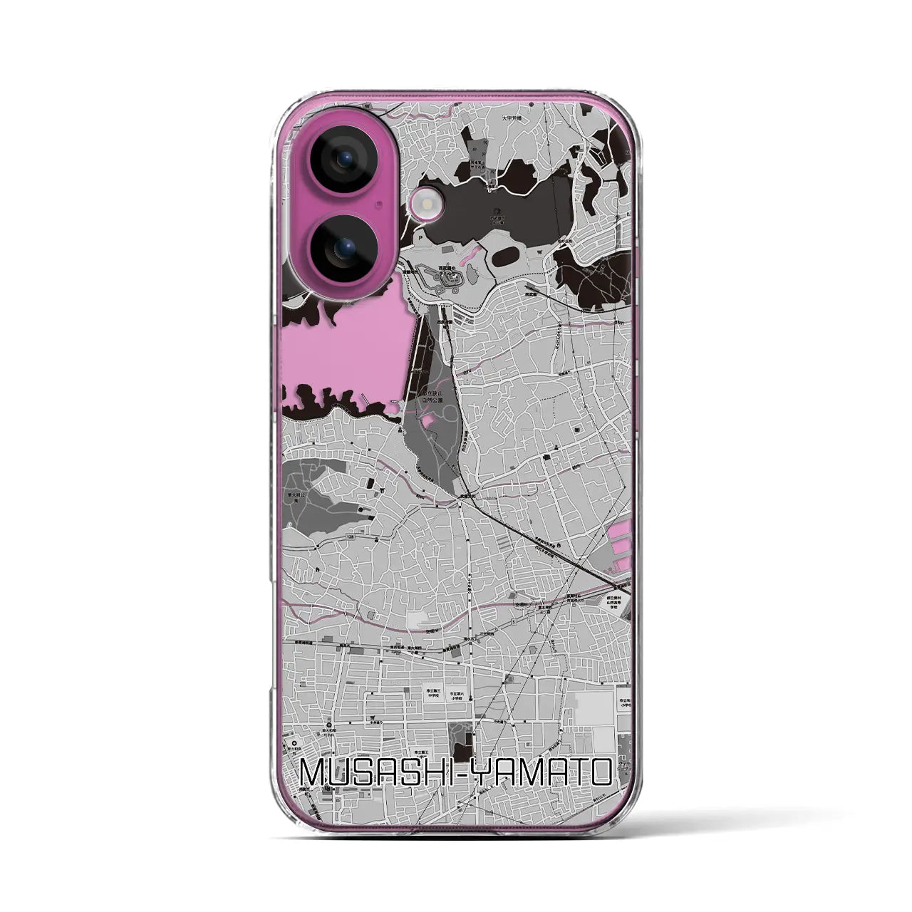 【武蔵大和(東京都)】地図柄iPhoneケース(クリアタイプ)