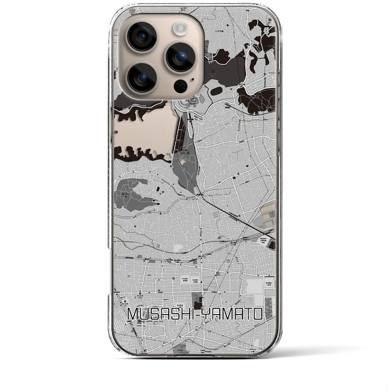 【武蔵大和(東京都)】地図柄iPhoneケース(クリアタイプ)