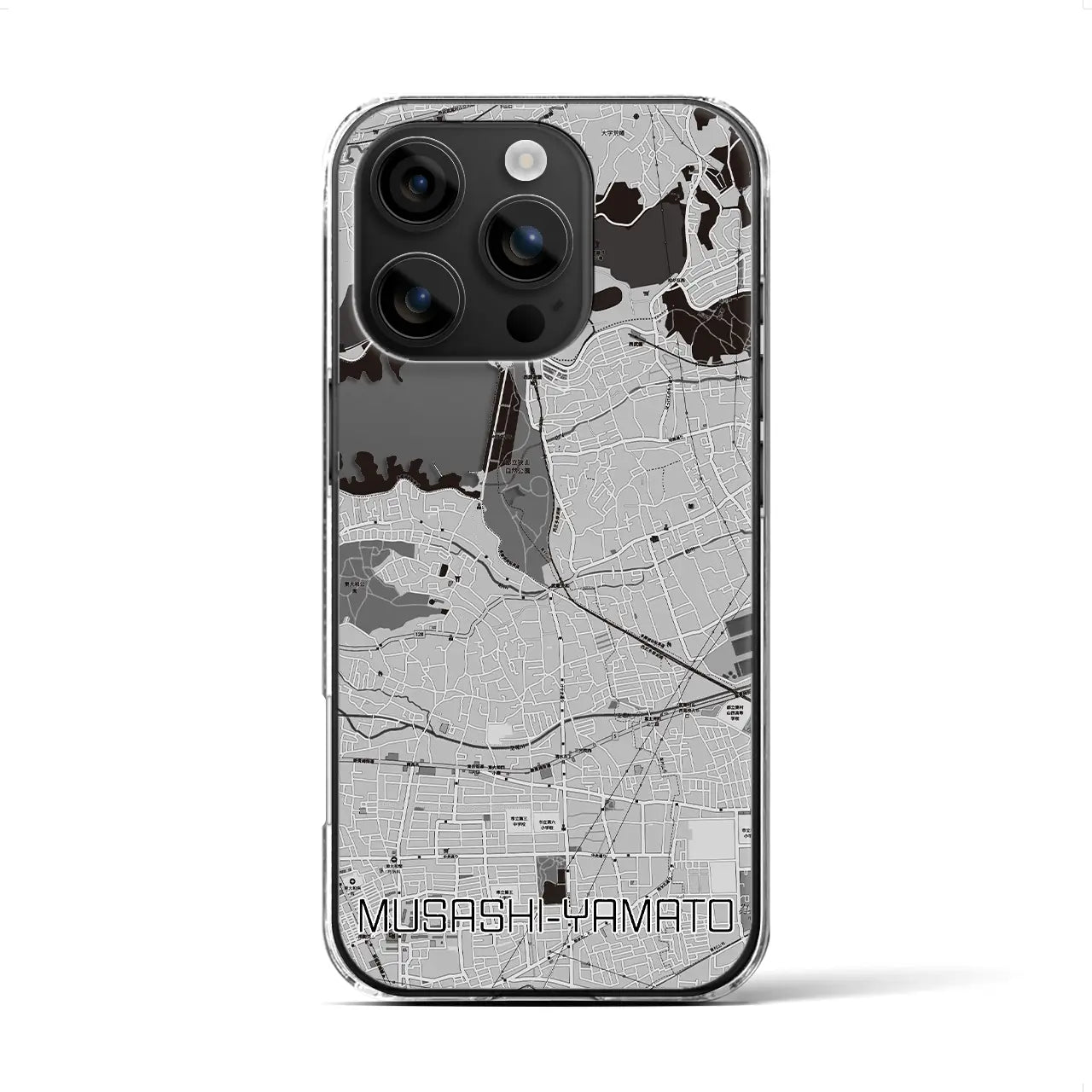 【武蔵大和(東京都)】地図柄iPhoneケース(クリアタイプ)