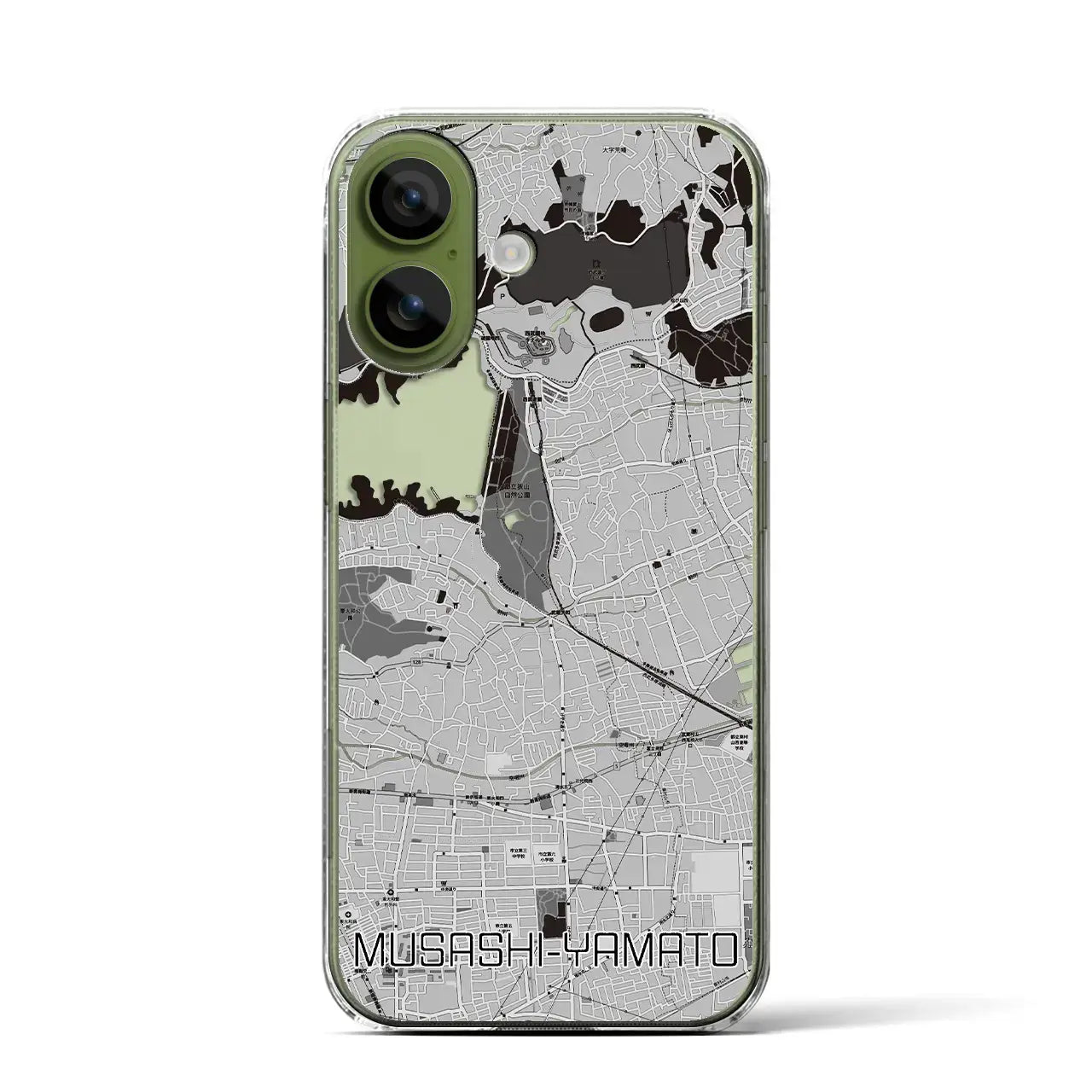 【武蔵大和(東京都)】地図柄iPhoneケース(クリアタイプ)