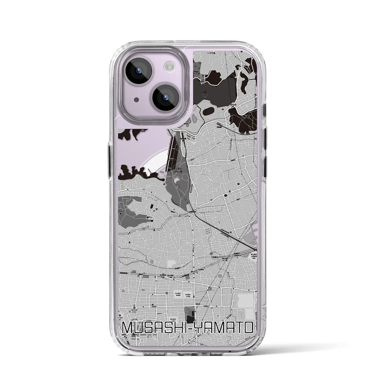 【武蔵大和(東京都)】地図柄iPhoneケース(MagSafeタイプ)