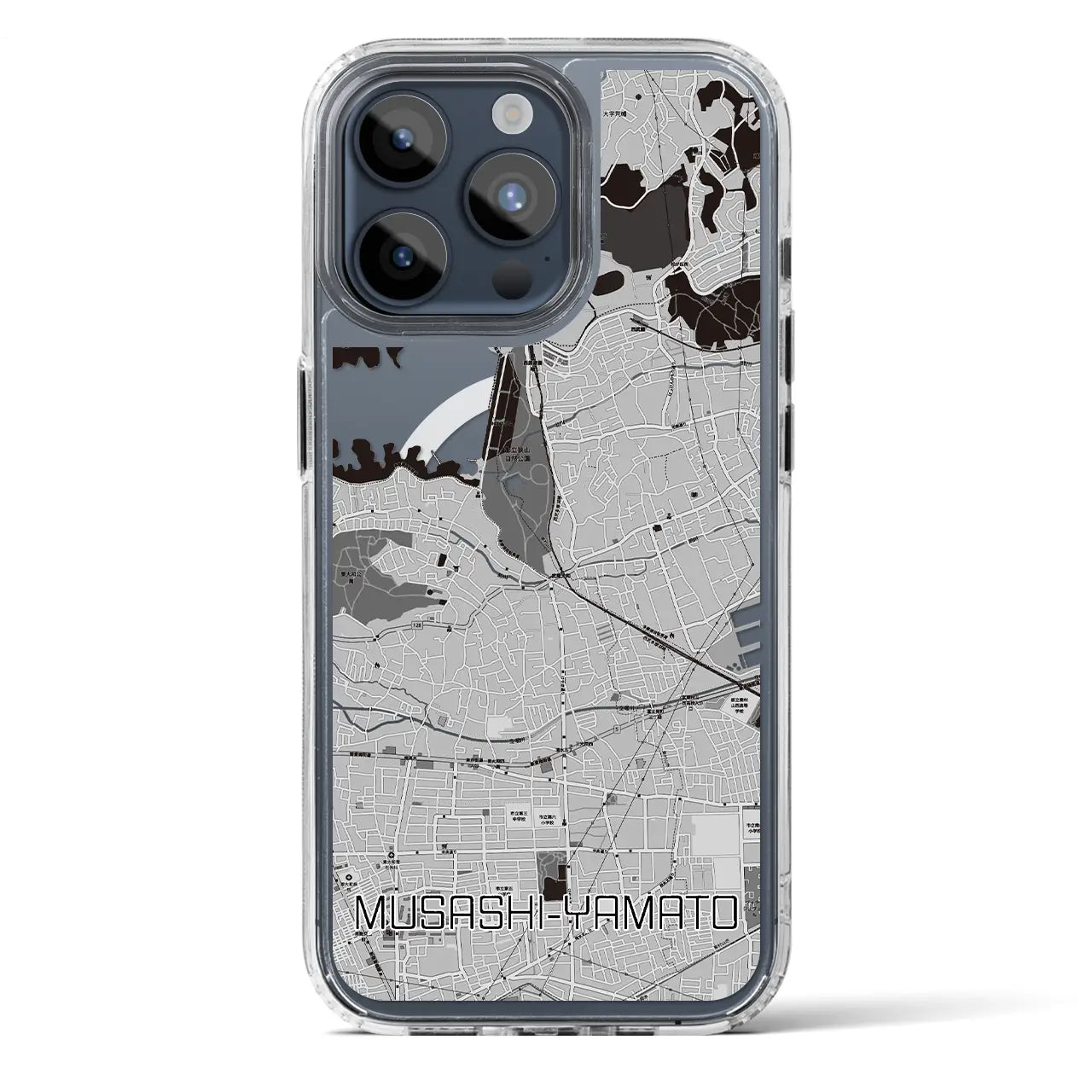 【武蔵大和(東京都)】地図柄iPhoneケース(MagSafeタイプ)