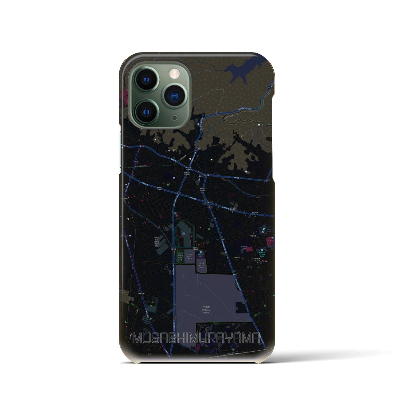 【武蔵村山(東京都)】地図柄iPhoneケース(バックカバータイプ)