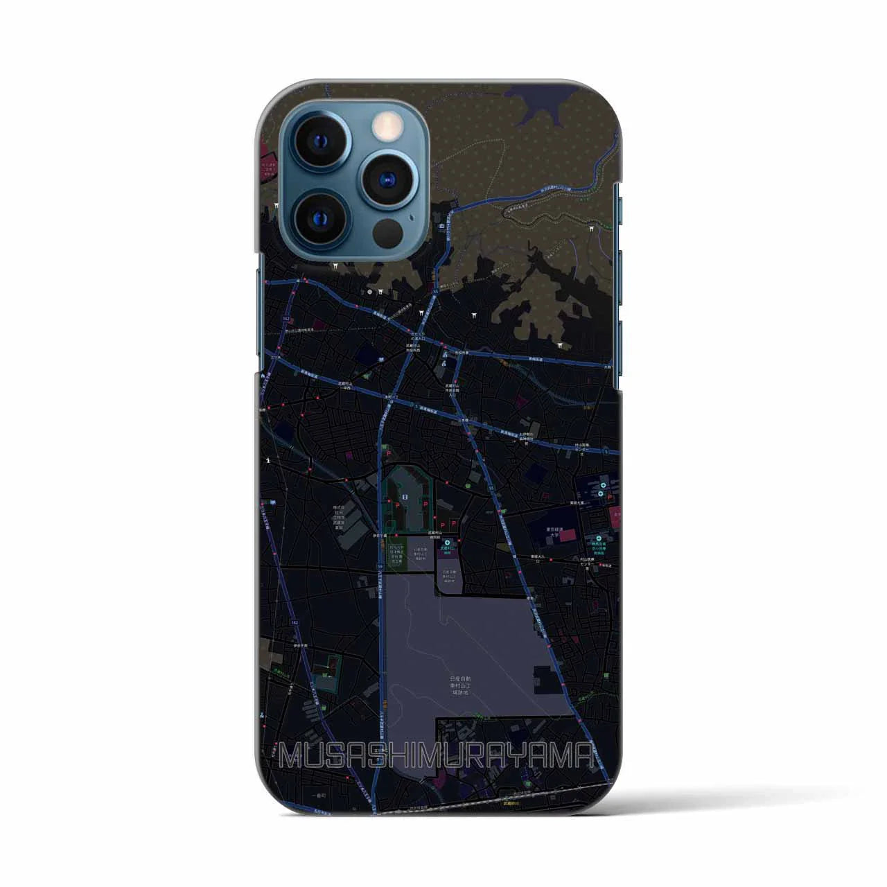 【武蔵村山(東京都)】地図柄iPhoneケース(バックカバータイプ)