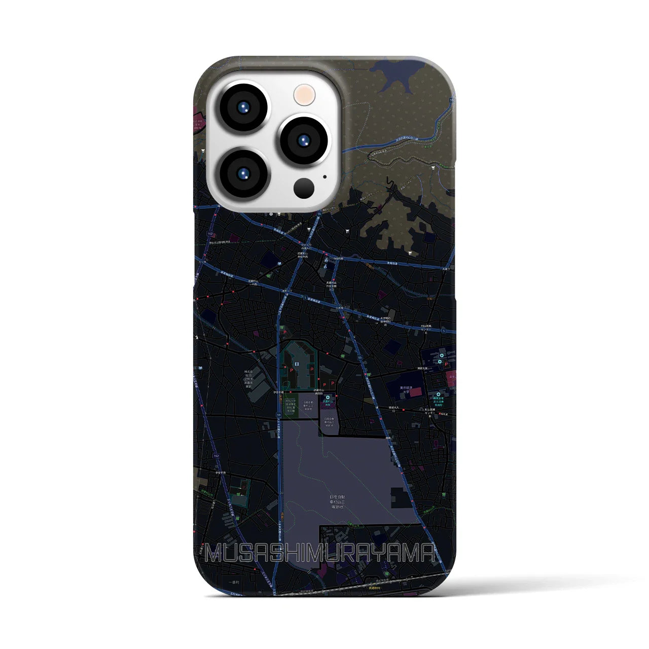 【武蔵村山(東京都)】地図柄iPhoneケース(バックカバータイプ)