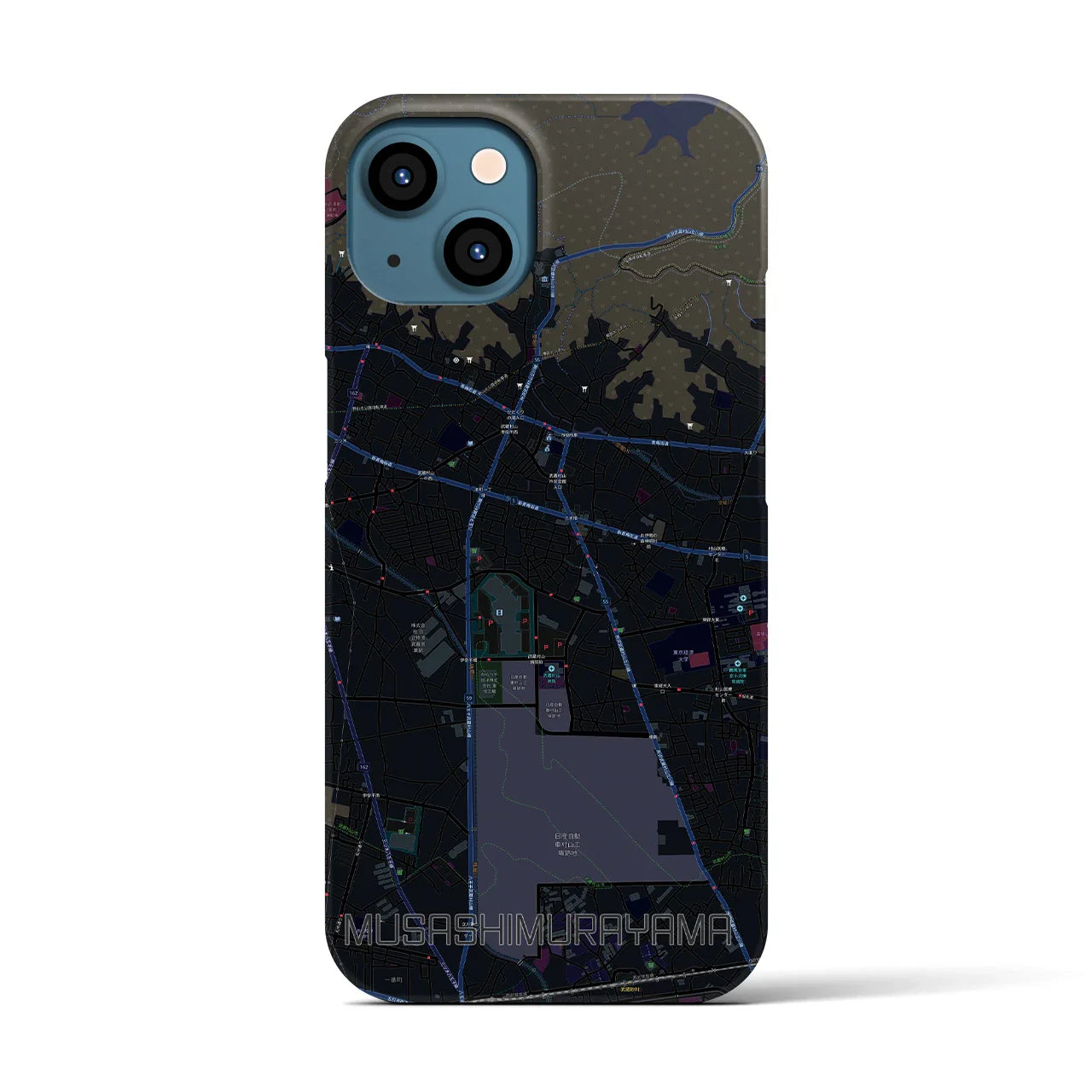 【武蔵村山(東京都)】地図柄iPhoneケース(バックカバータイプ)
