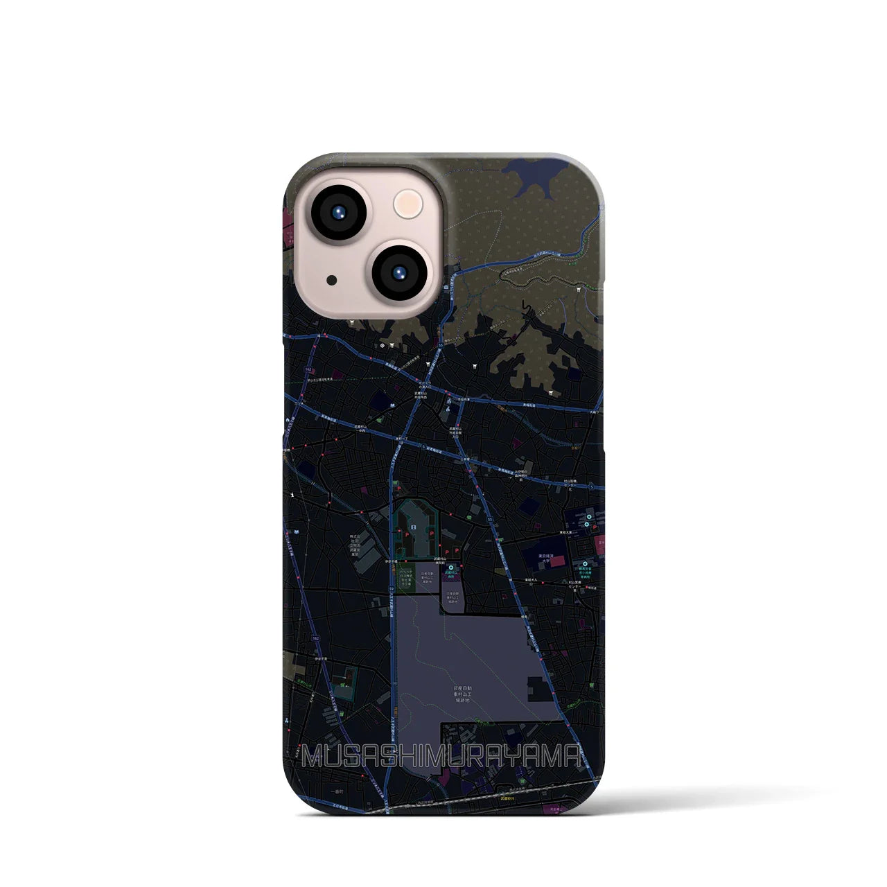 【武蔵村山(東京都)】地図柄iPhoneケース(バックカバータイプ)