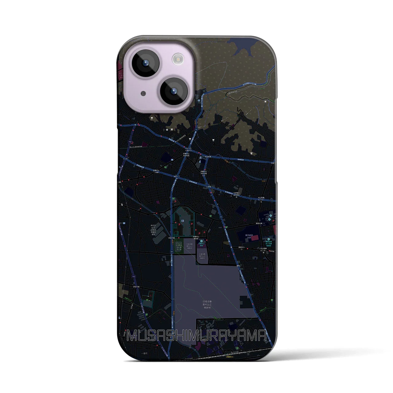【武蔵村山(東京都)】地図柄iPhoneケース(バックカバータイプ)