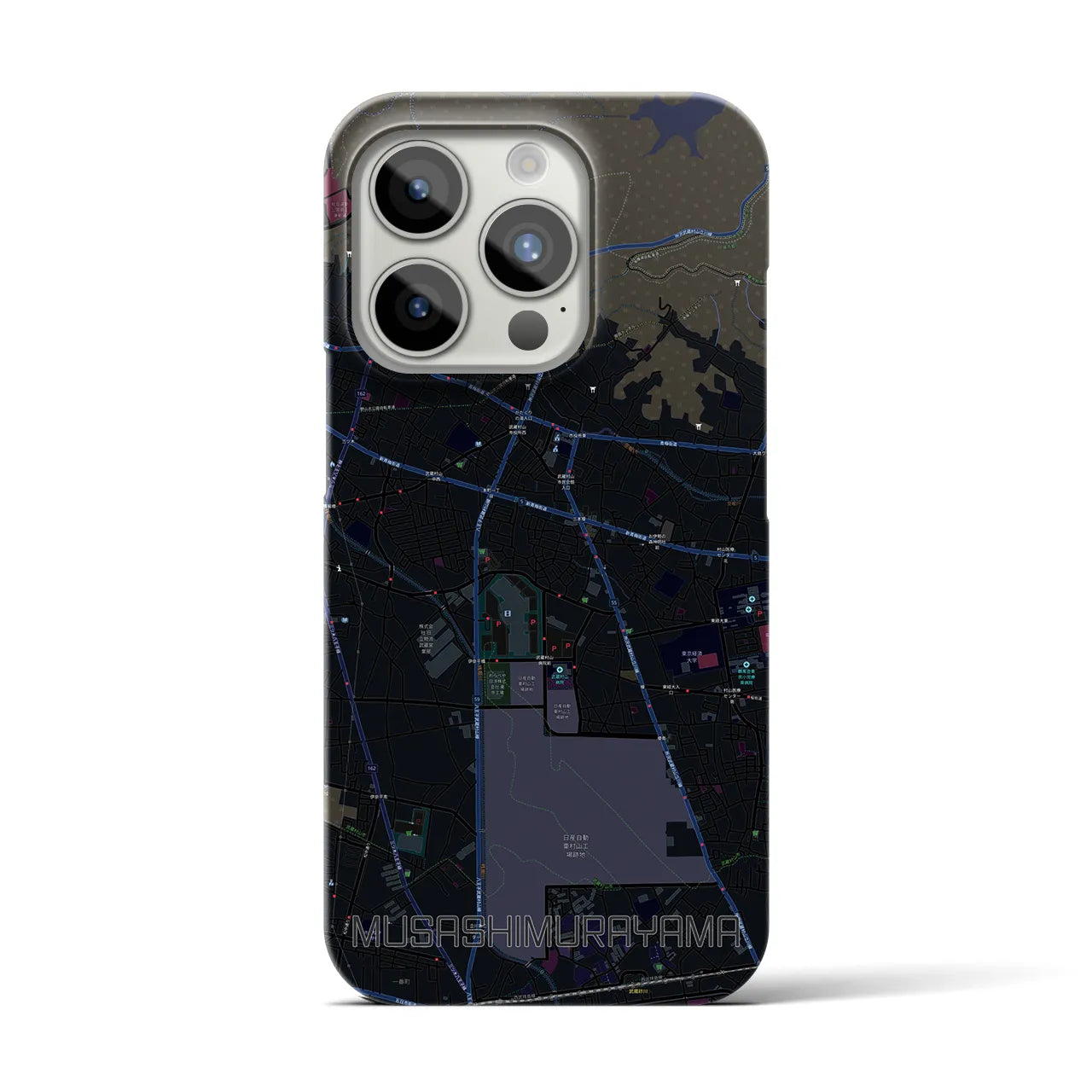 【武蔵村山(東京都)】地図柄iPhoneケース(バックカバータイプ)