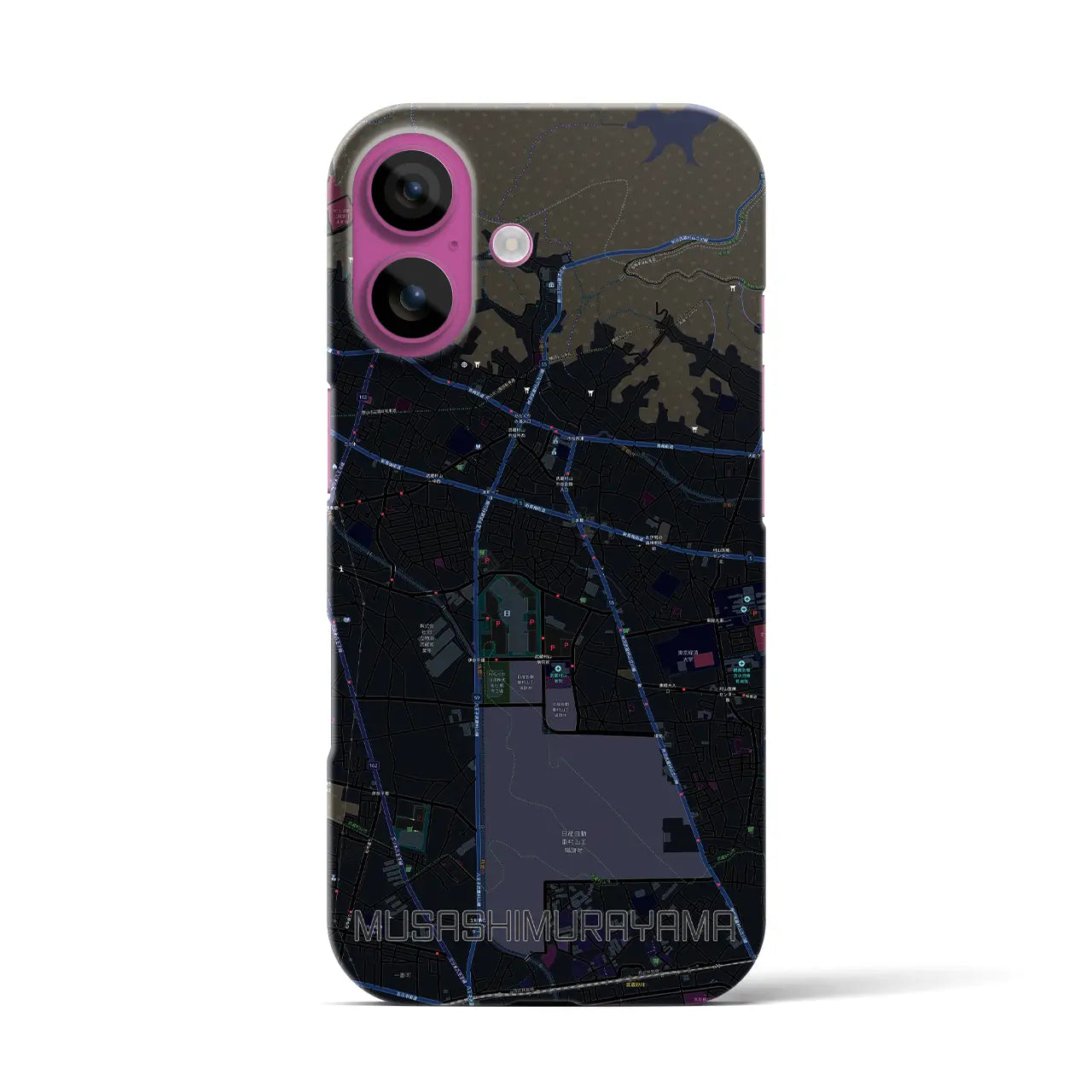 【武蔵村山(東京都)】地図柄iPhoneケース(バックカバータイプ)
