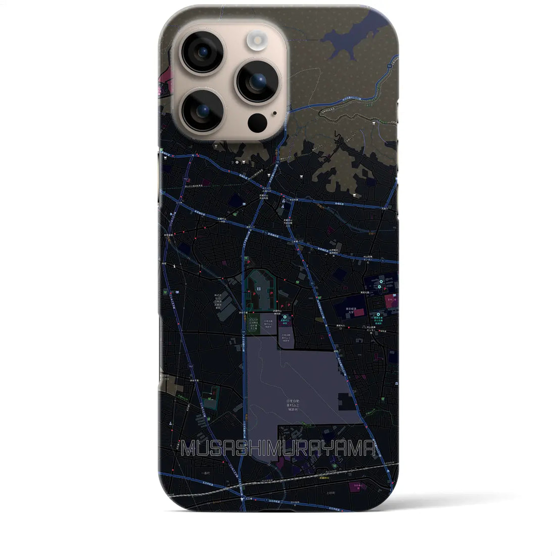 【武蔵村山(東京都)】地図柄iPhoneケース(バックカバータイプ)