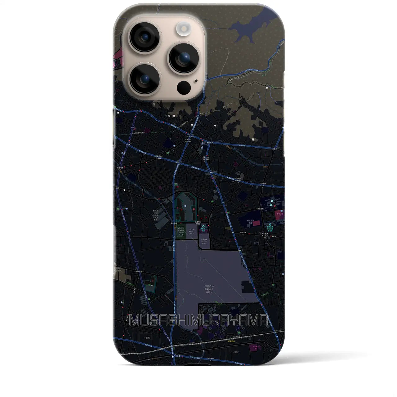 【武蔵村山(東京都)】地図柄iPhoneケース(バックカバータイプ)