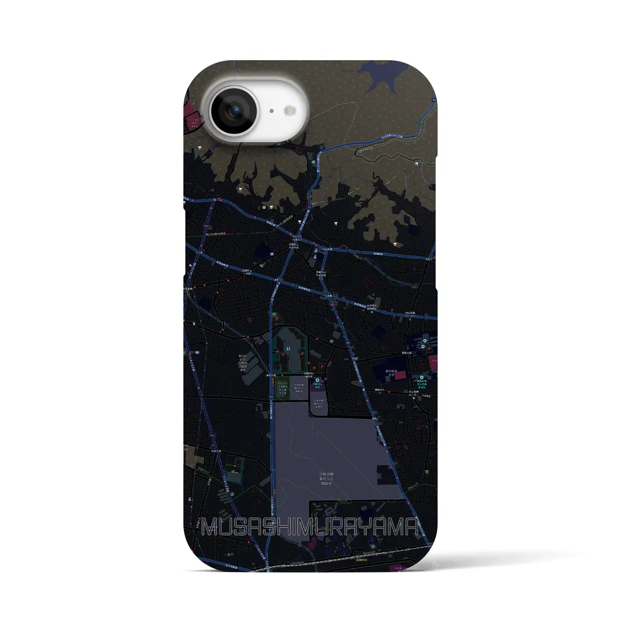 【武蔵村山(東京都)】地図柄iPhoneケース(バックカバータイプ)