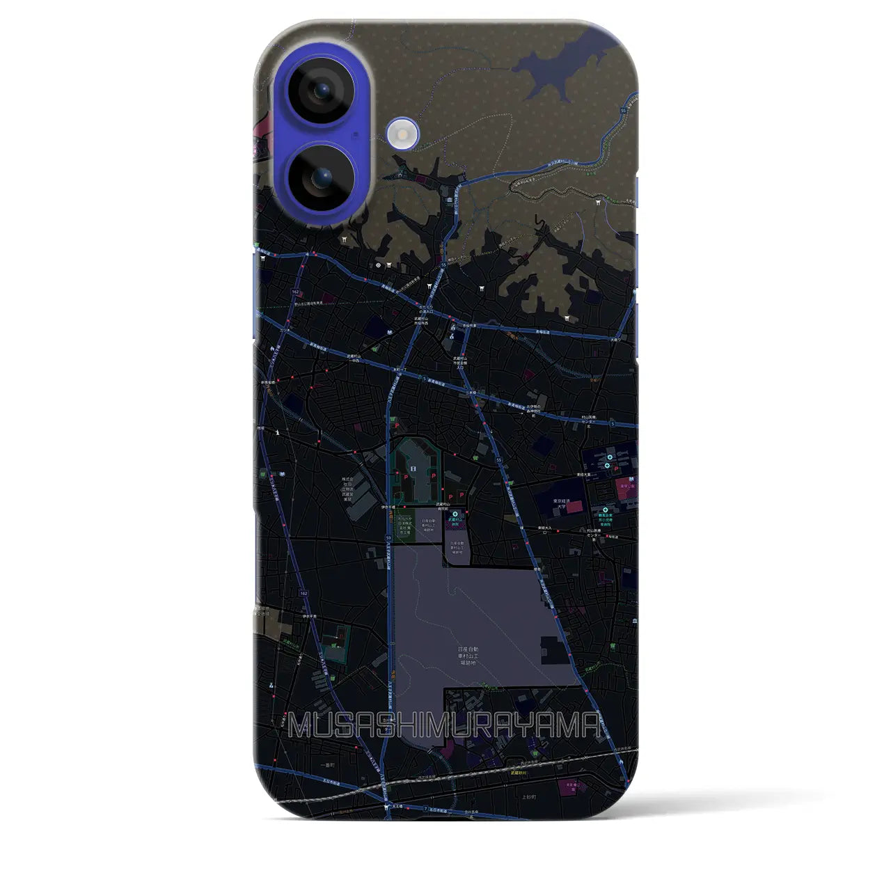 【武蔵村山(東京都)】地図柄iPhoneケース(バックカバータイプ)