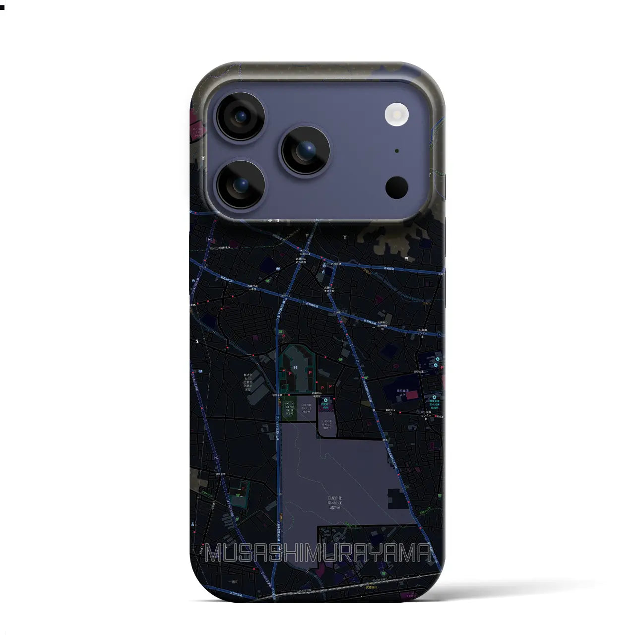 【武蔵村山(東京都)】地図柄iPhoneケース(バックカバータイプ)