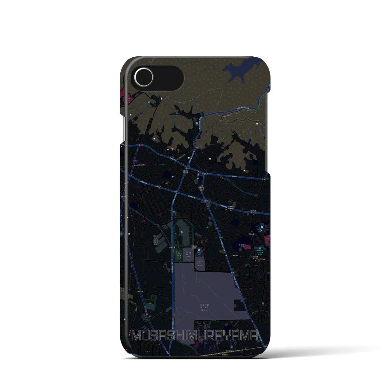 【武蔵村山(東京都)】地図柄iPhoneケース(バックカバータイプ)