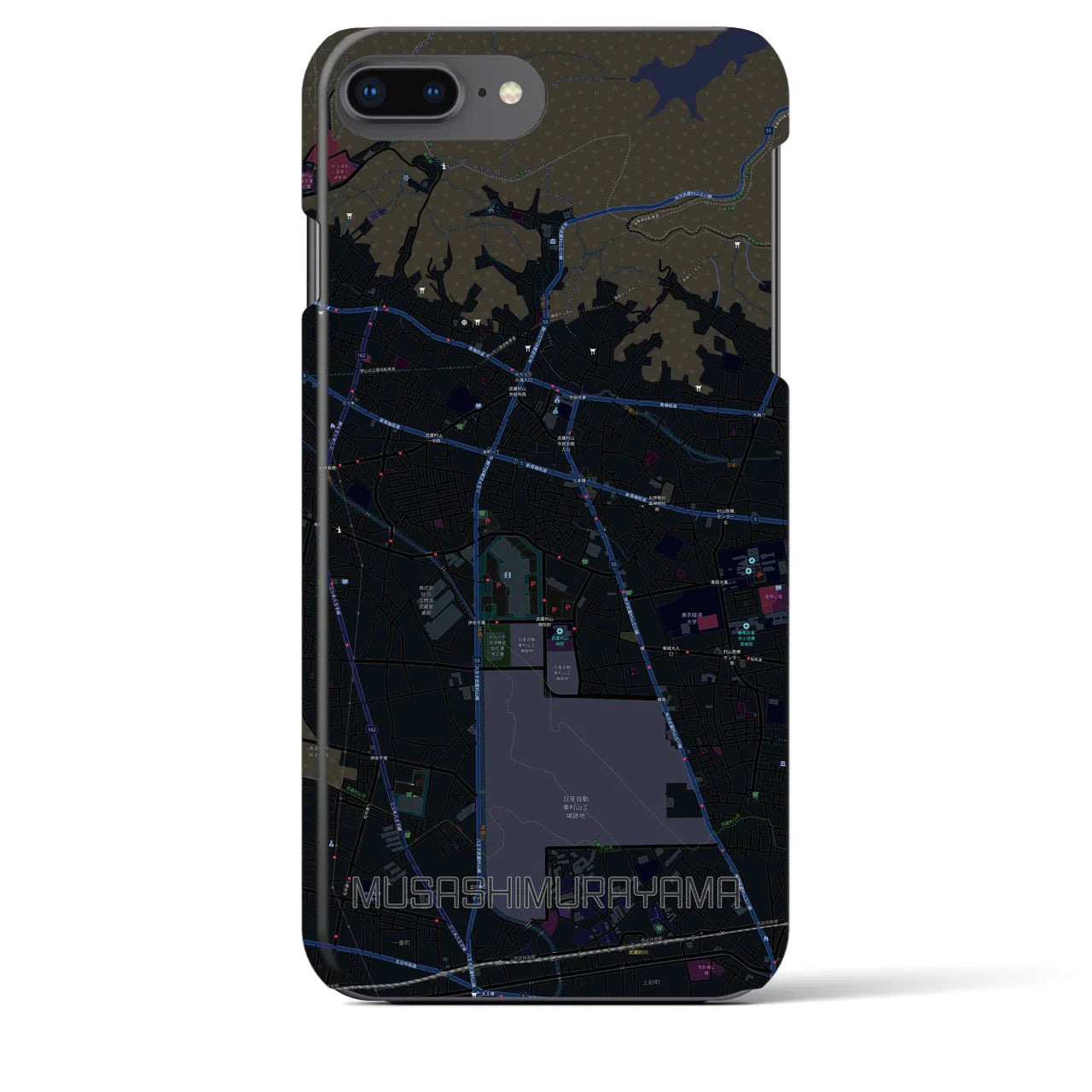 【武蔵村山(東京都)】地図柄iPhoneケース(バックカバータイプ)