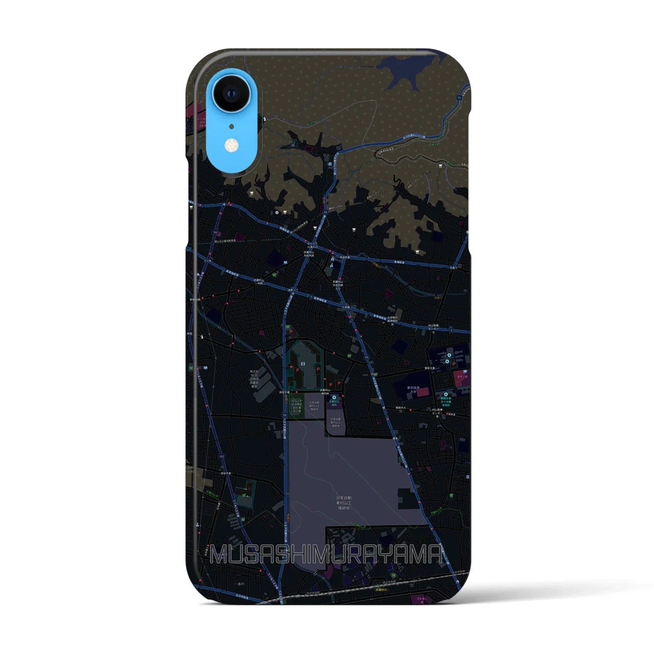【武蔵村山(東京都)】地図柄iPhoneケース(バックカバータイプ)