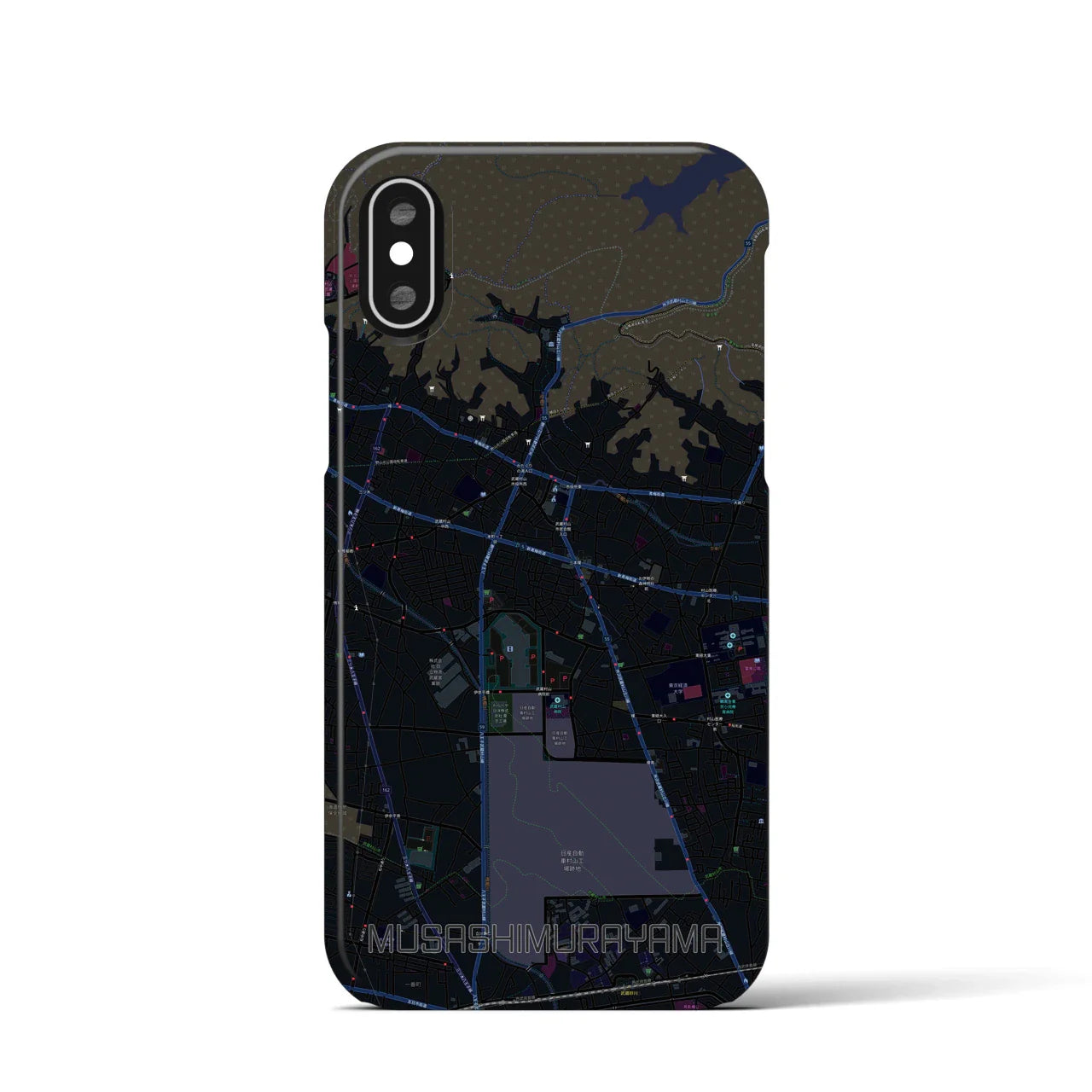 【武蔵村山(東京都)】地図柄iPhoneケース(バックカバータイプ)