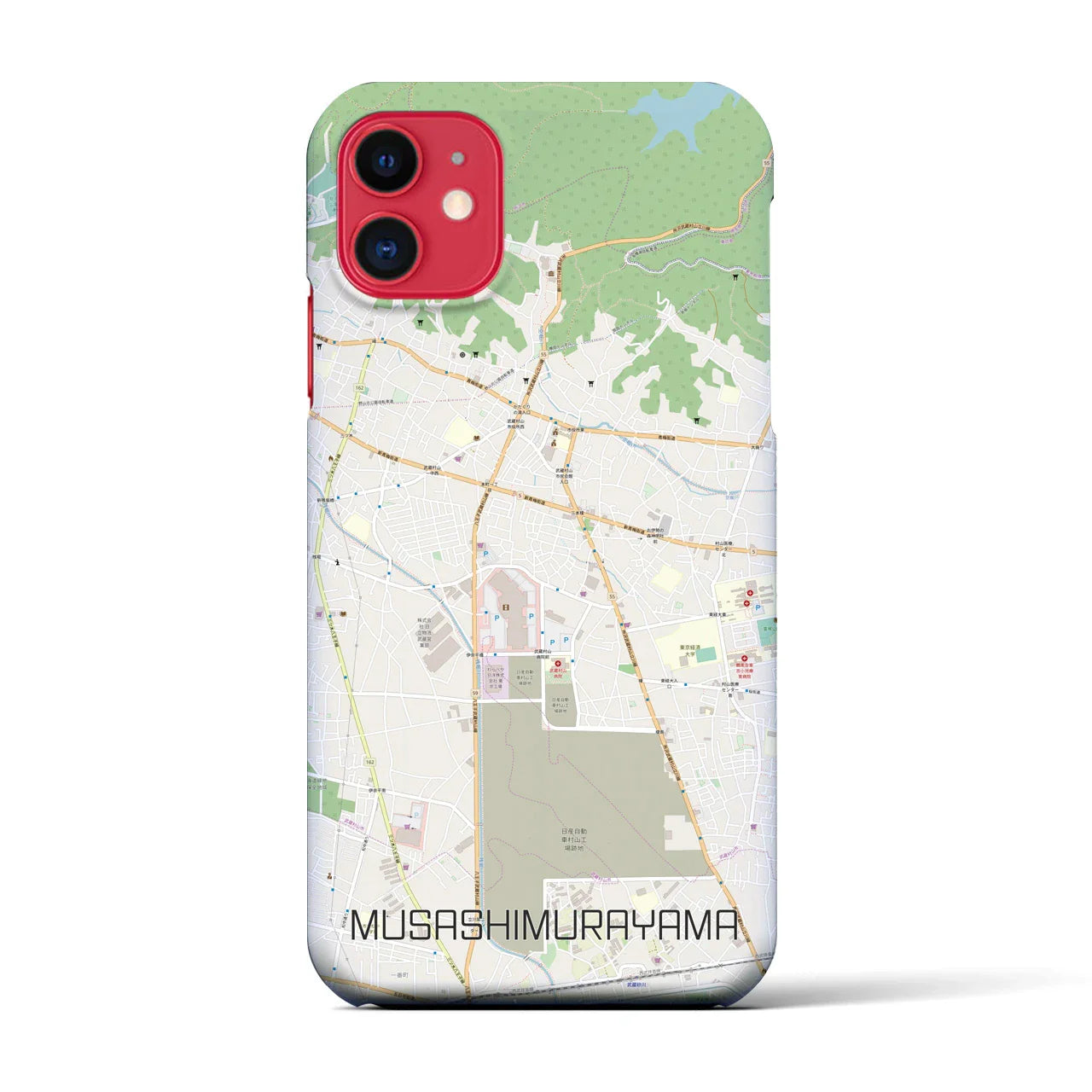【武蔵村山(東京都)】地図柄iPhoneケース(バックカバータイプ)