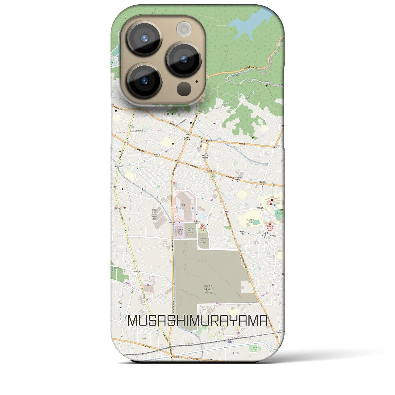 【武蔵村山(東京都)】地図柄iPhoneケース(バックカバータイプ)