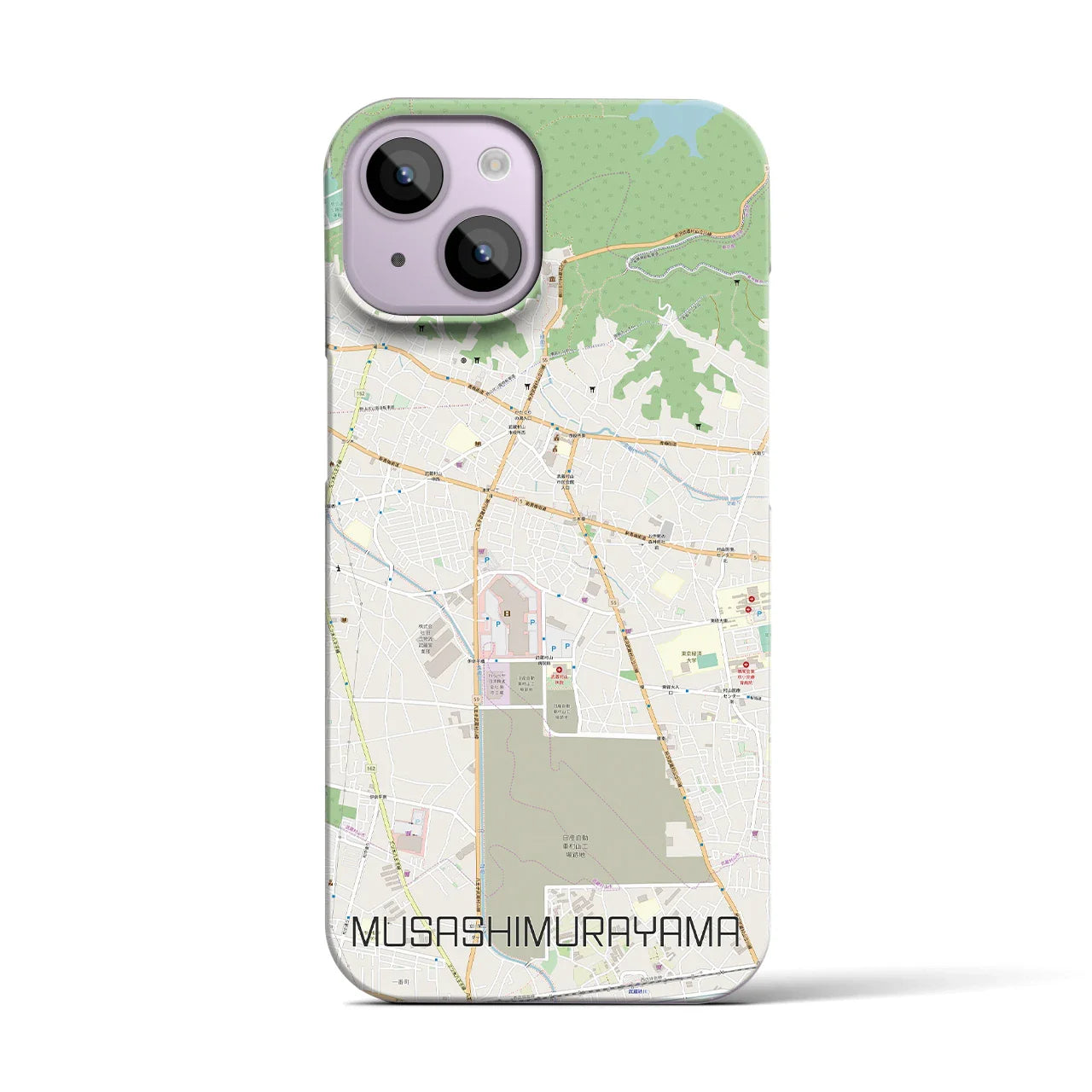 【武蔵村山(東京都)】地図柄iPhoneケース(バックカバータイプ)