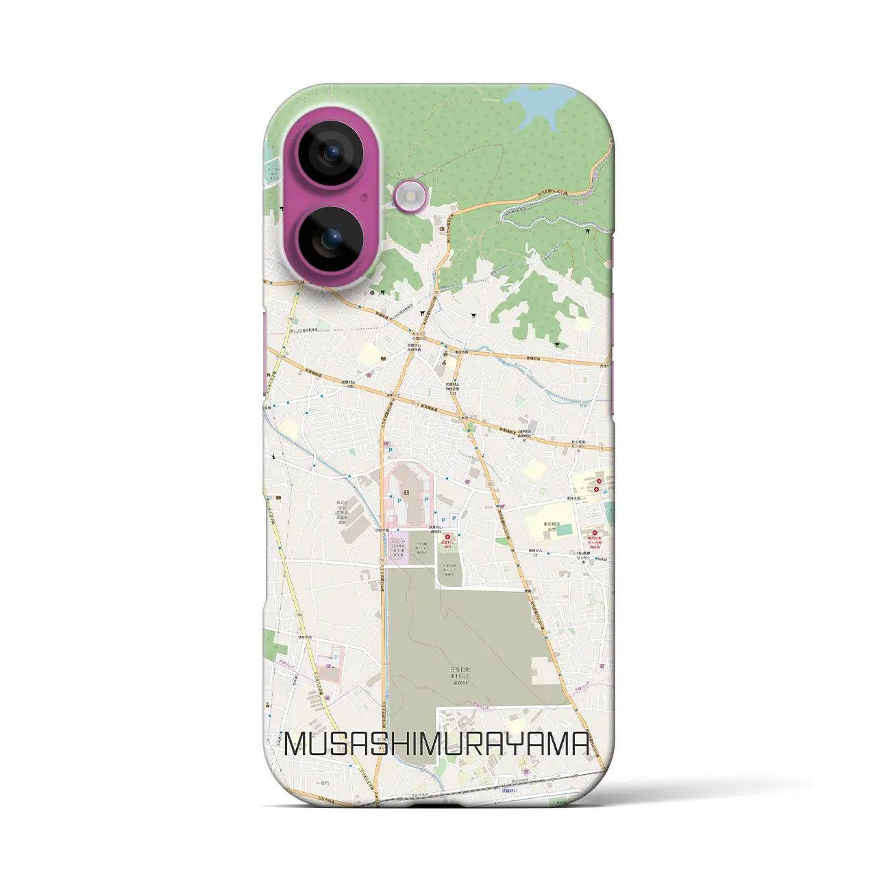 【武蔵村山(東京都)】地図柄iPhoneケース(バックカバータイプ)