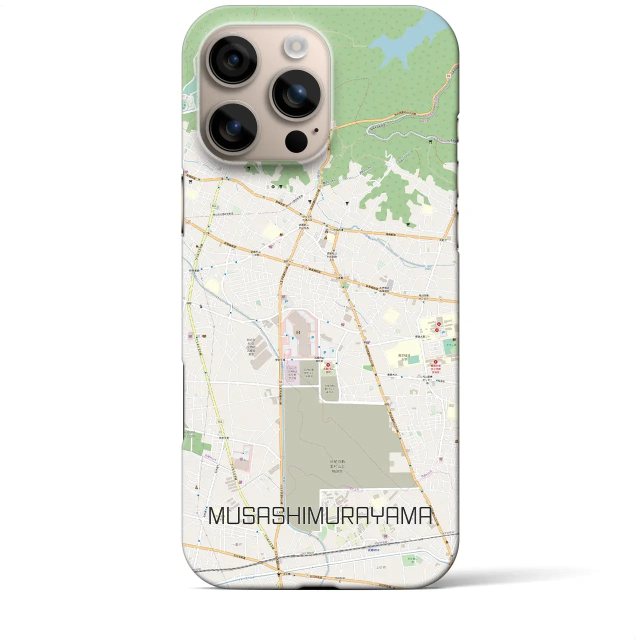 【武蔵村山(東京都)】地図柄iPhoneケース(バックカバータイプ)