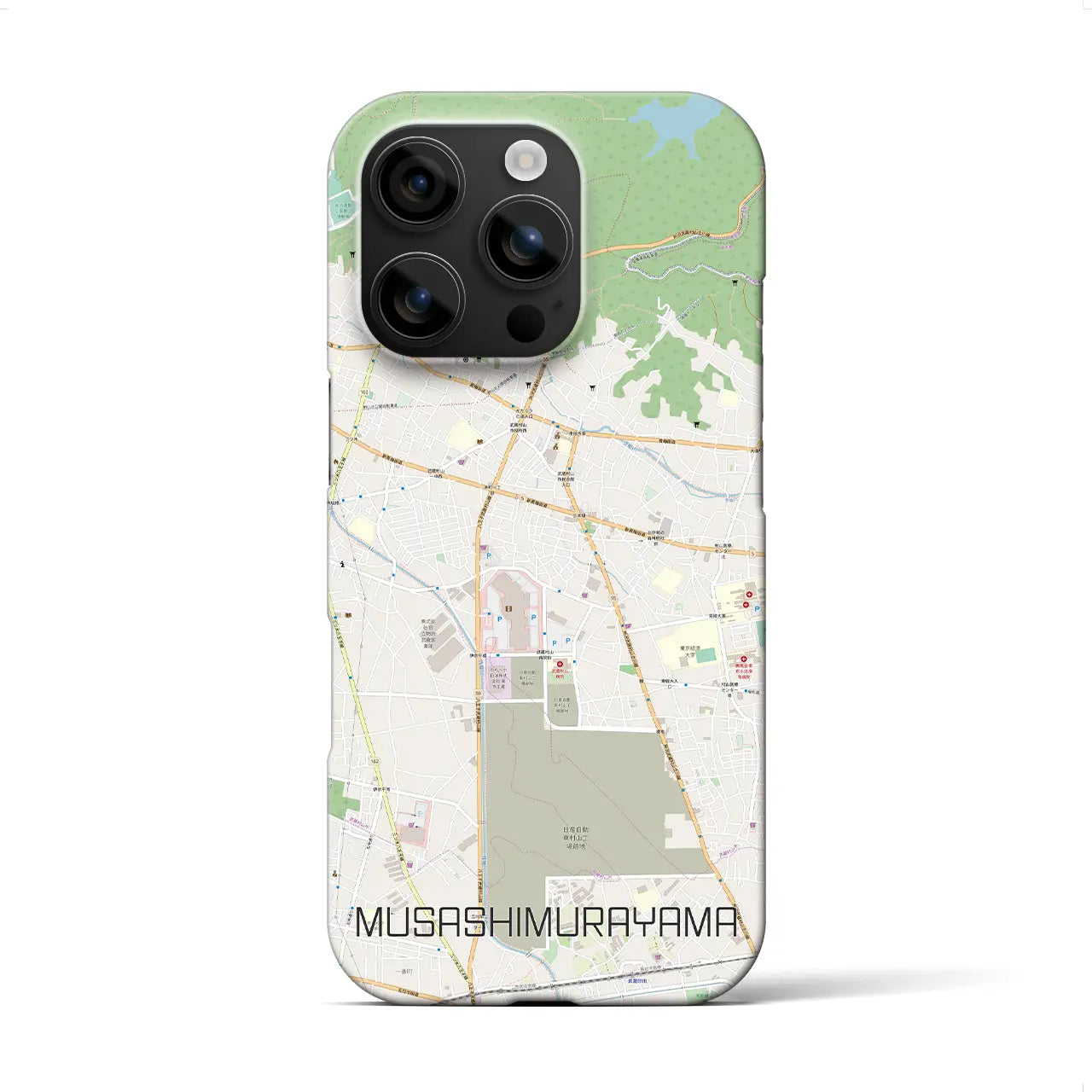 【武蔵村山(東京都)】地図柄iPhoneケース(バックカバータイプ)