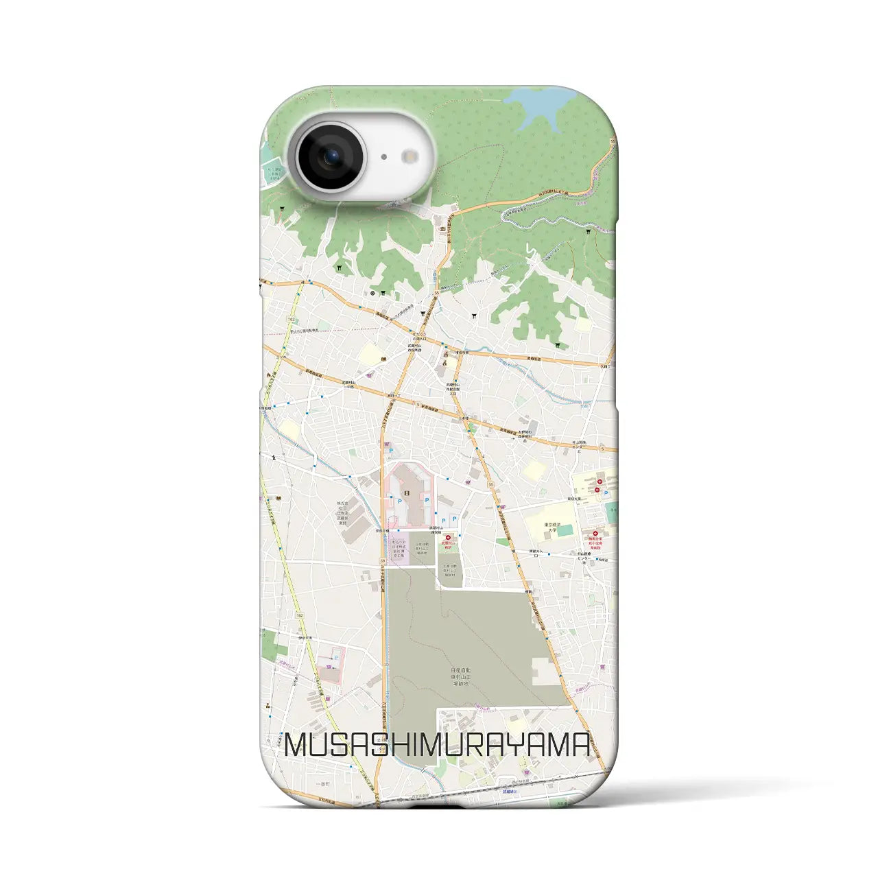 【武蔵村山(東京都)】地図柄iPhoneケース(バックカバータイプ)