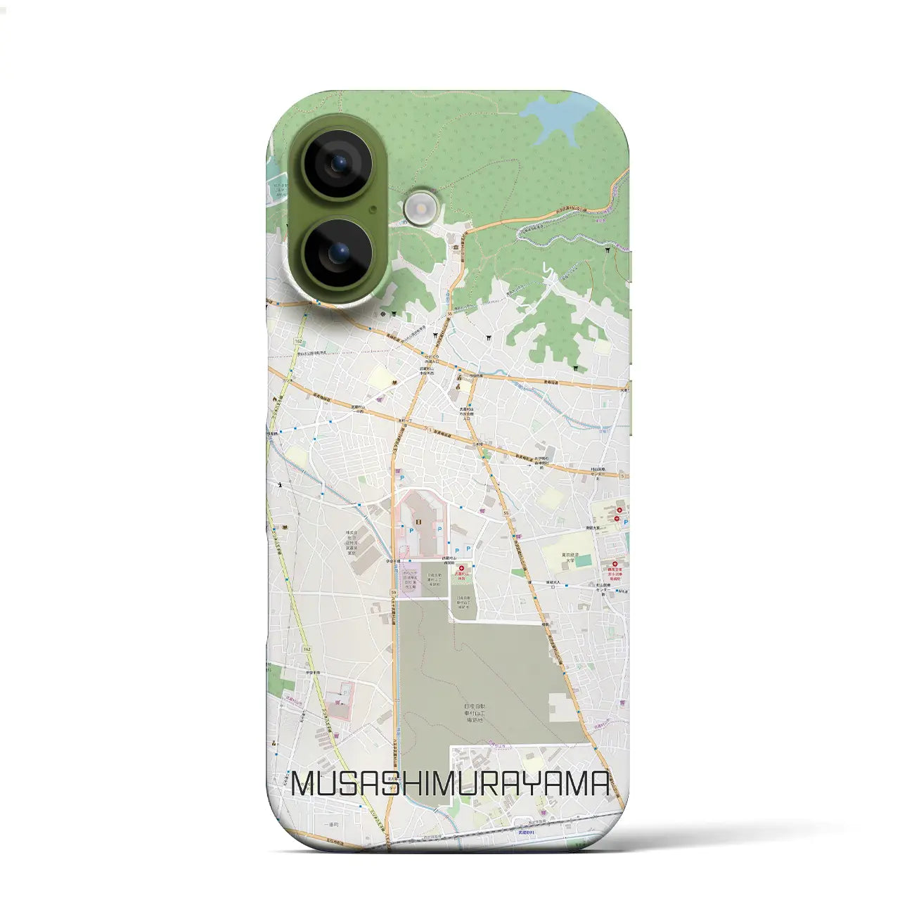 【武蔵村山(東京都)】地図柄iPhoneケース(バックカバータイプ)