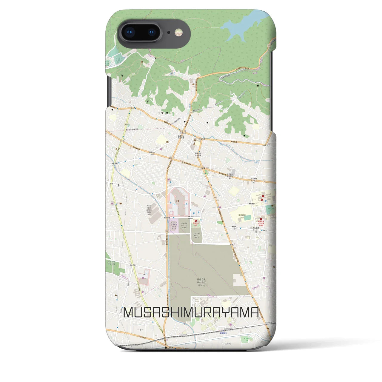 【武蔵村山(東京都)】地図柄iPhoneケース(バックカバータイプ)