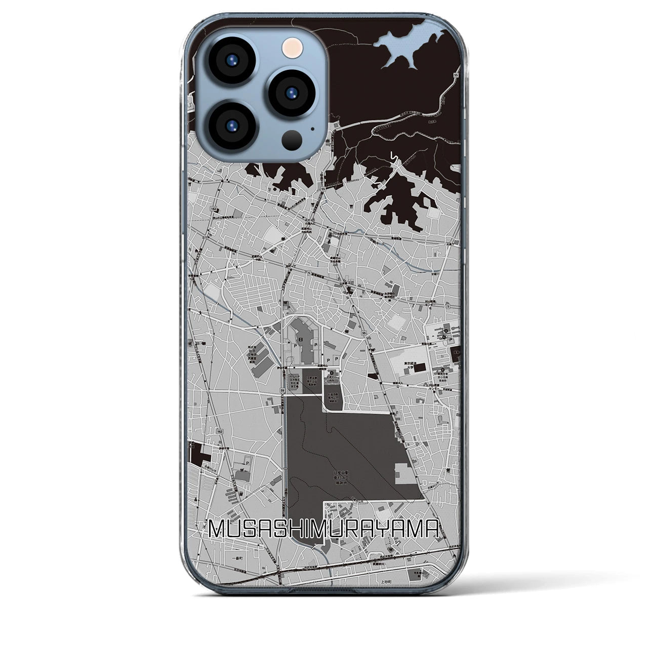 【武蔵村山(東京都)】地図柄iPhoneケース(クリアタイプ)