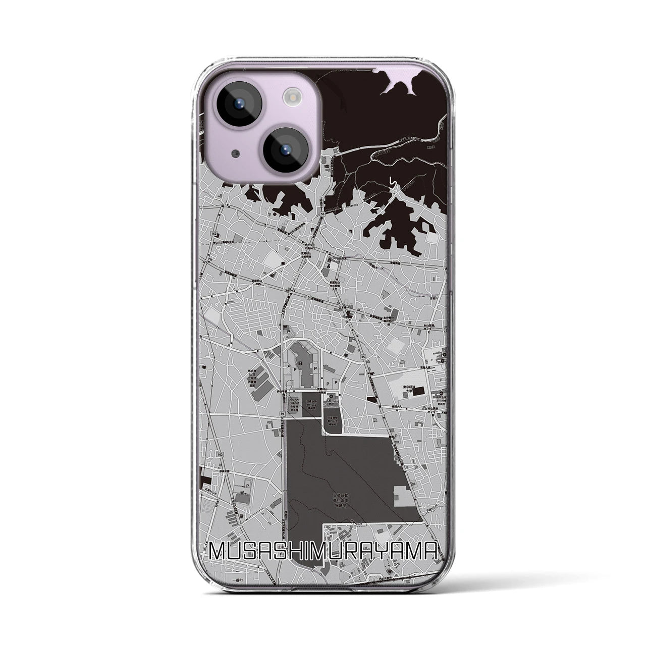 【武蔵村山(東京都)】地図柄iPhoneケース(クリアタイプ)