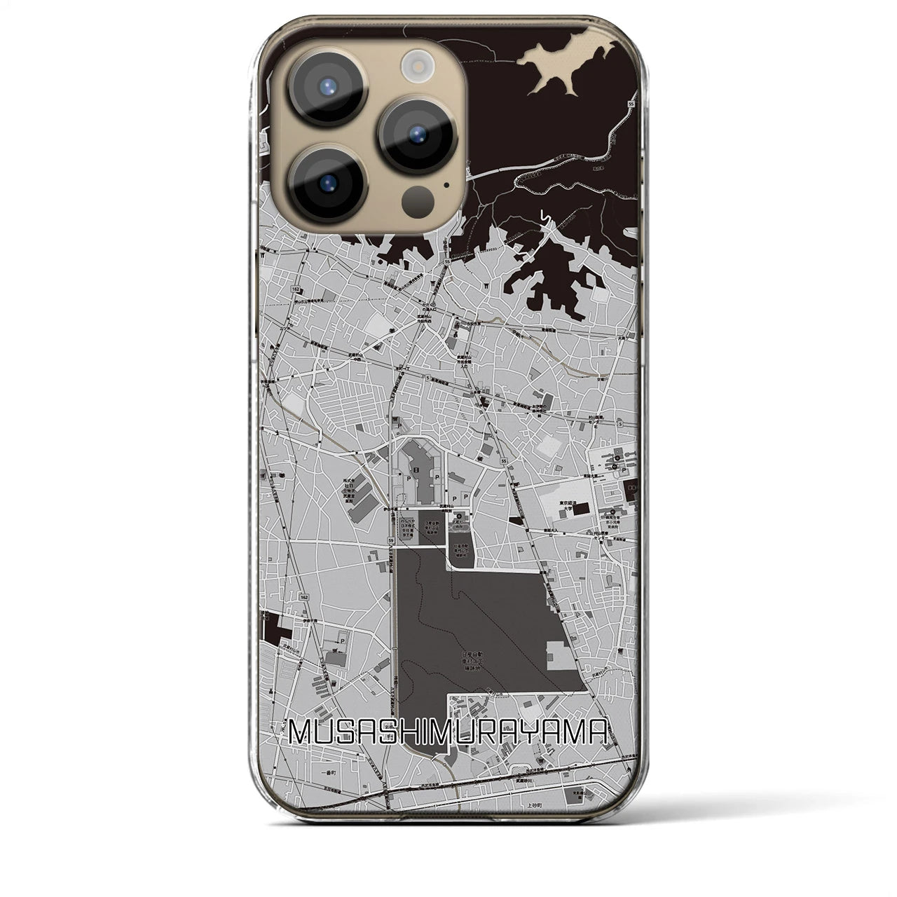 【武蔵村山(東京都)】地図柄iPhoneケース(クリアタイプ)