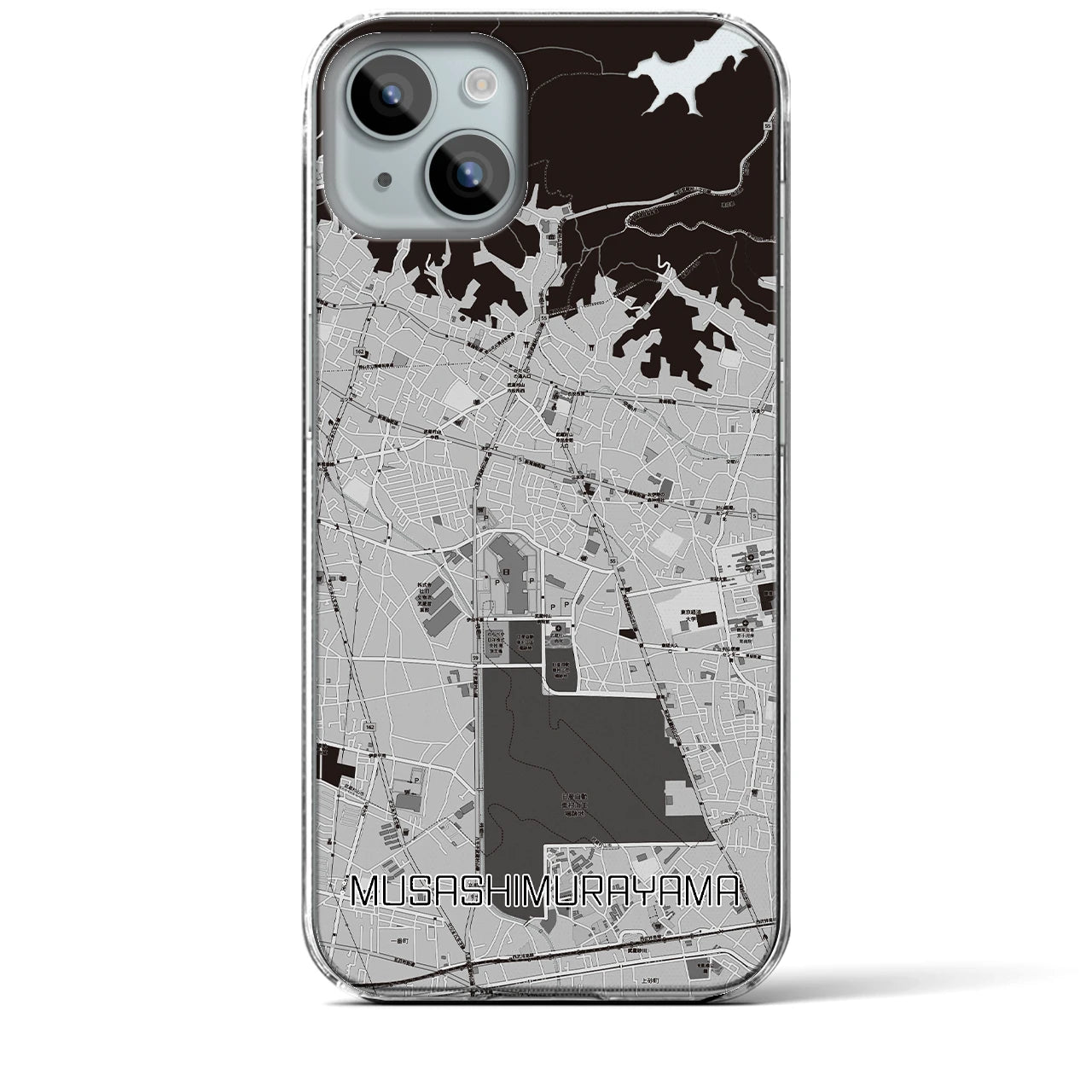 【武蔵村山(東京都)】地図柄iPhoneケース(クリアタイプ)
