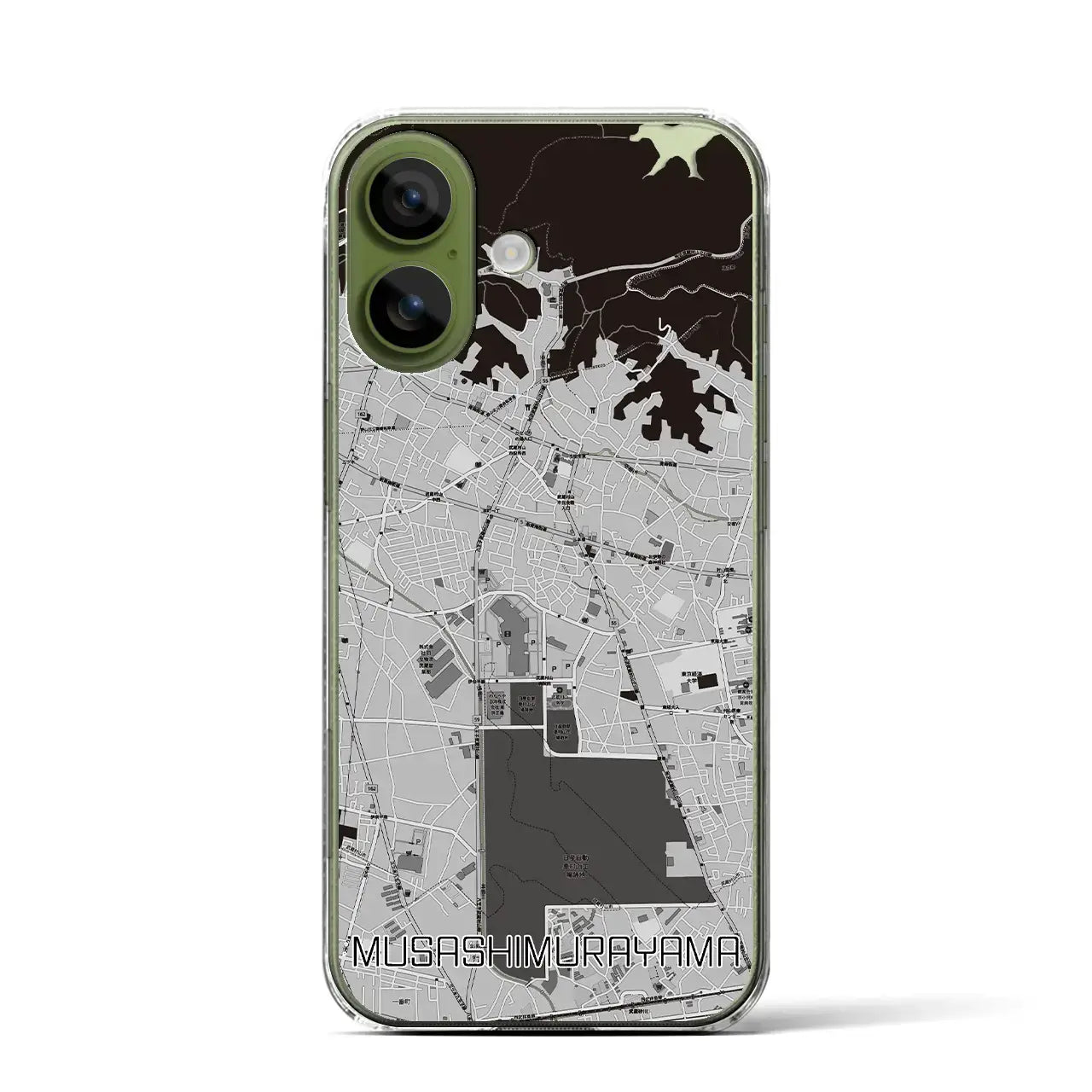 【武蔵村山(東京都)】地図柄iPhoneケース(クリアタイプ)モノトーン・iPhone 17 Pro Max 用