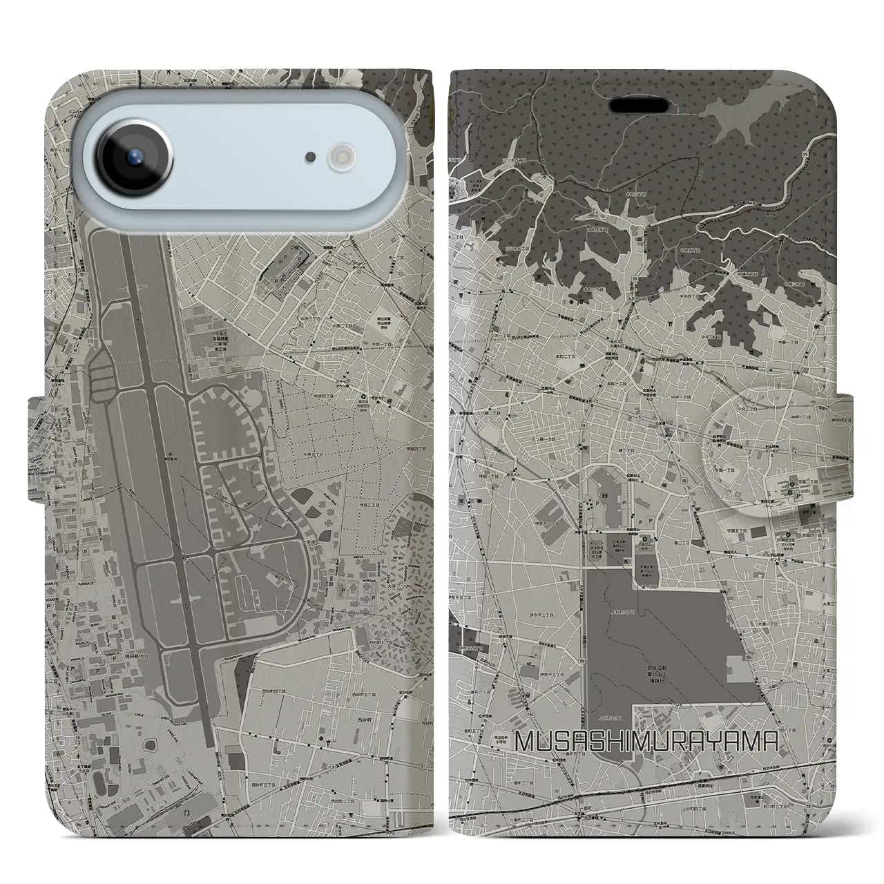 【武蔵村山(東京都)】地図柄iPhoneケース(手帳タイプ)