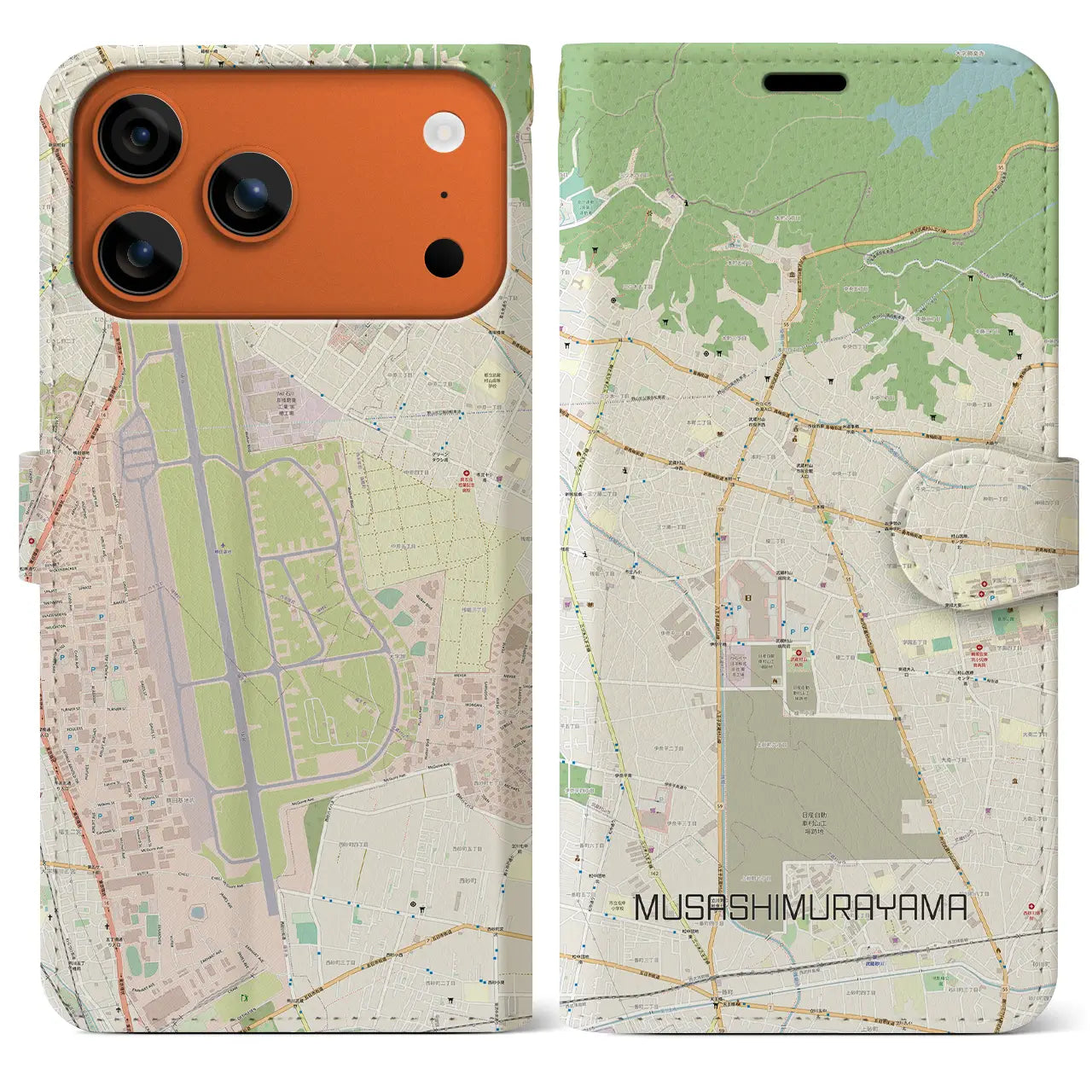 武蔵村山（東京都）】地図柄iPhoneケース（手帳タイプ） – クロス