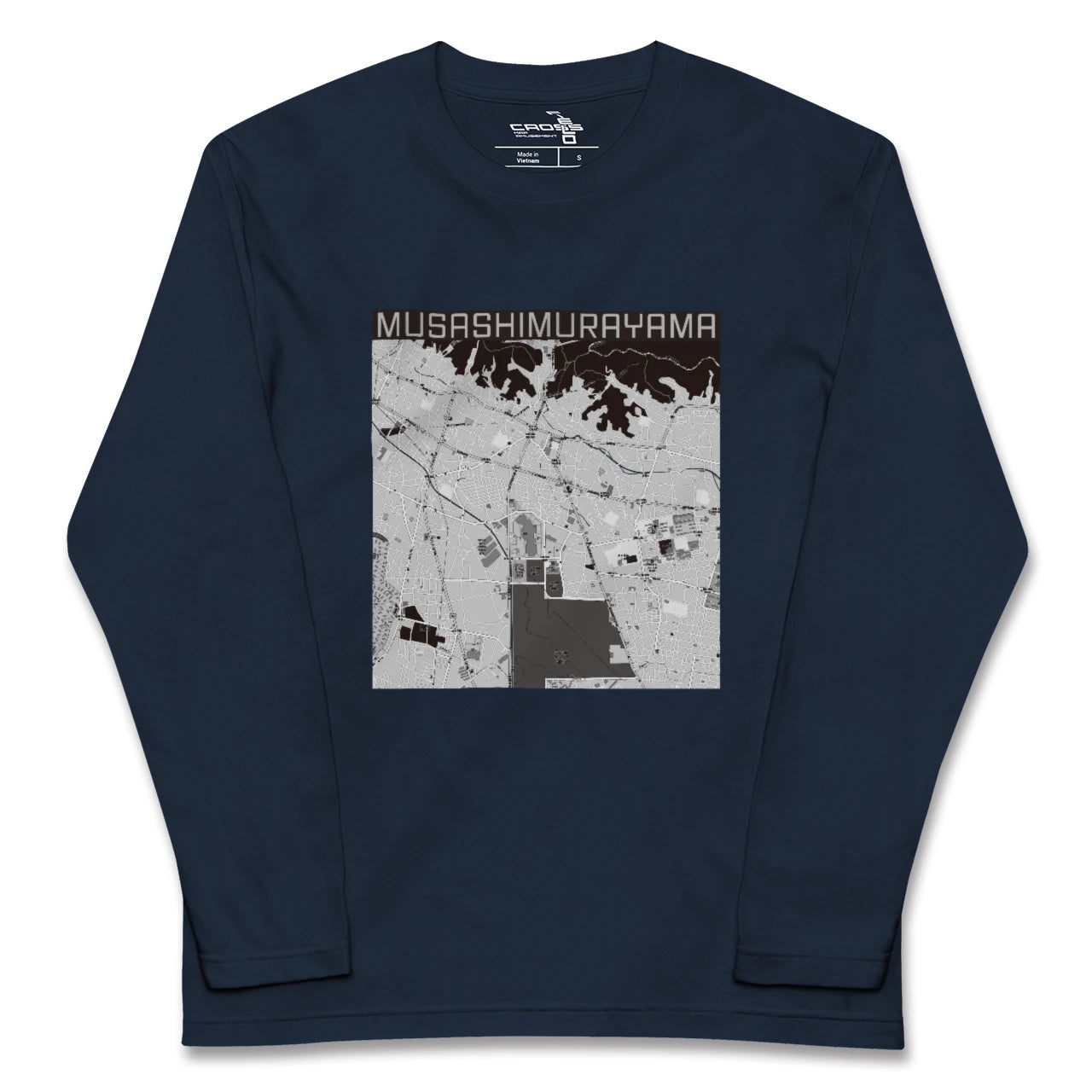 【武蔵村山(東京都)】地図柄ロングスリーブTシャツ