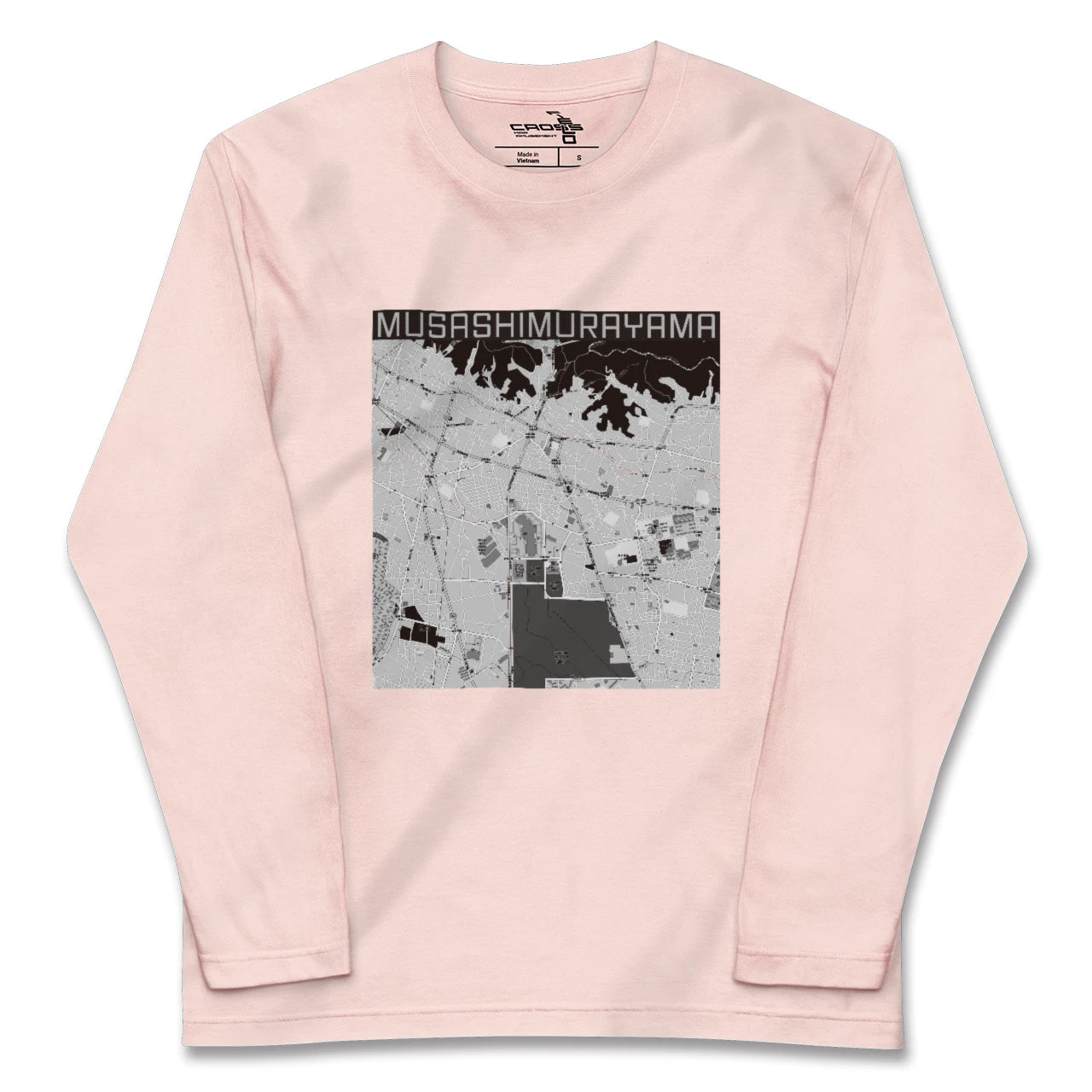 【武蔵村山(東京都)】地図柄ロングスリーブTシャツ