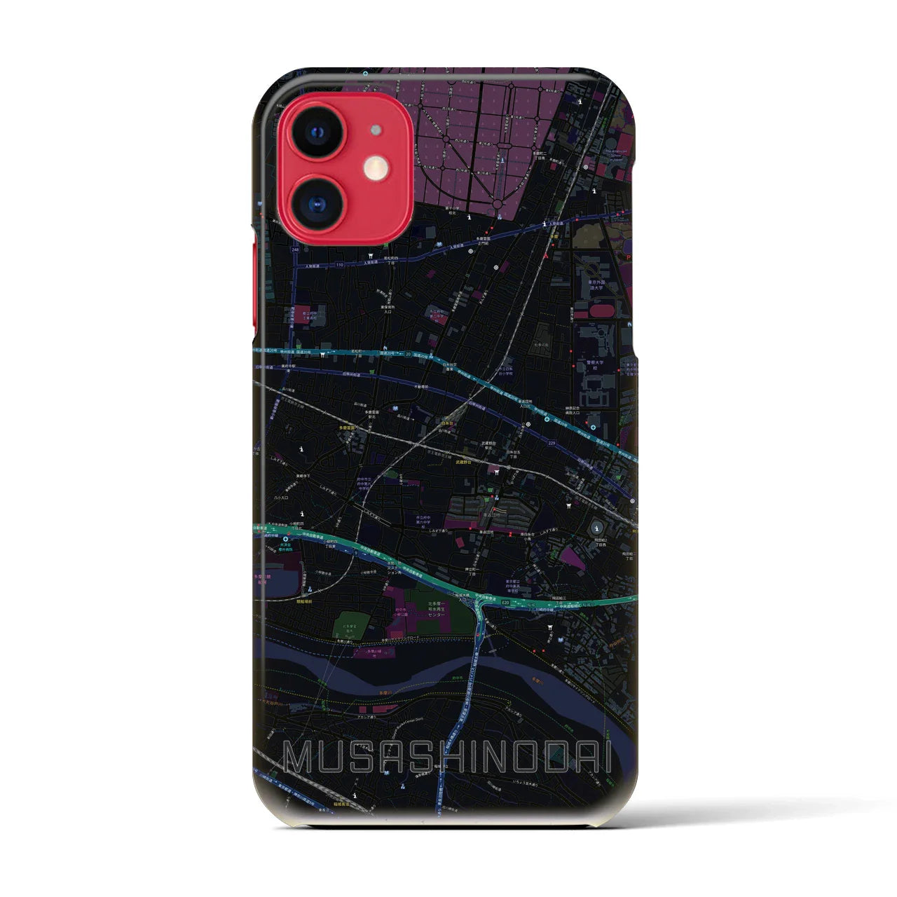 【武蔵野台(東京都)】地図柄iPhoneケース(バックカバータイプ)