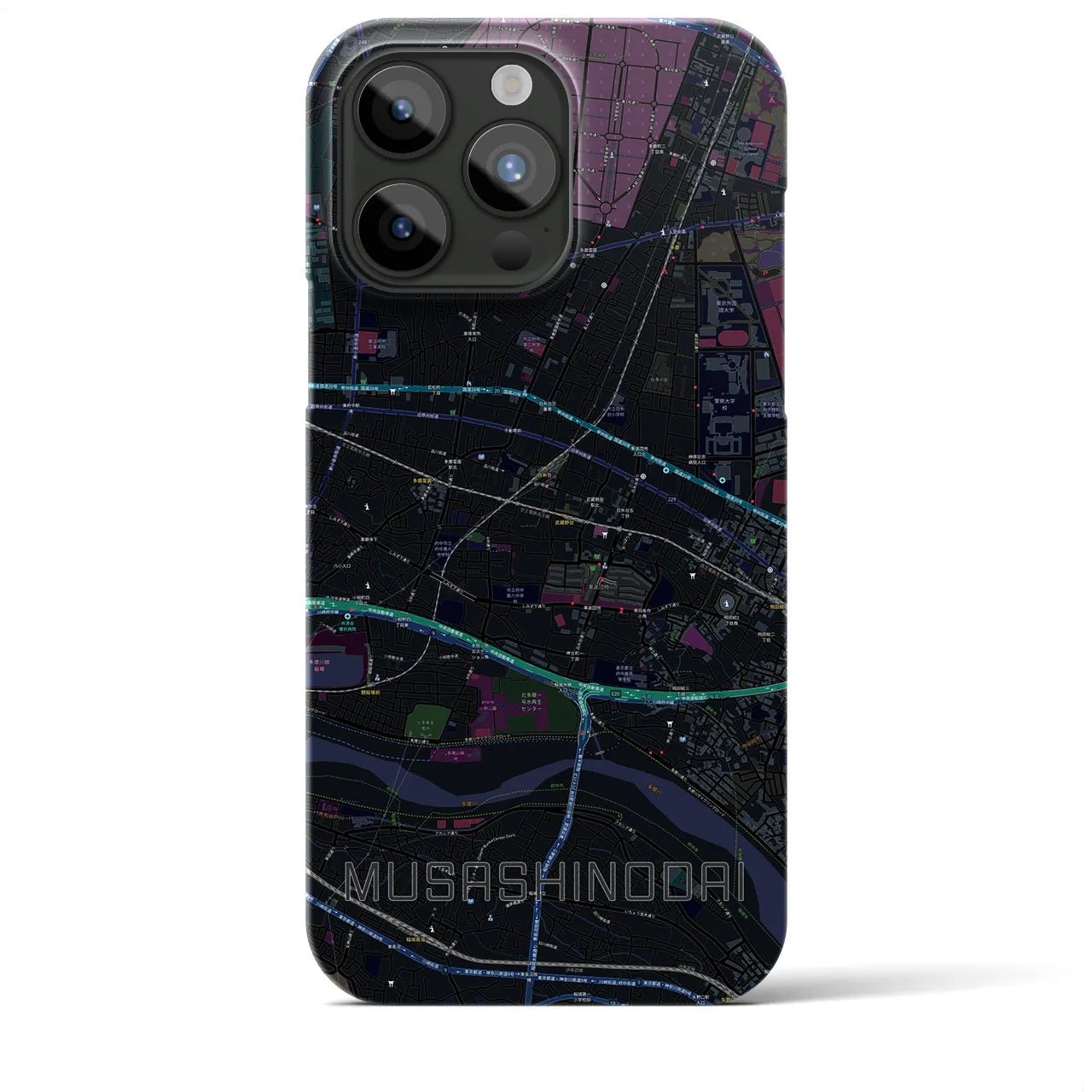 【武蔵野台(東京都)】地図柄iPhoneケース(バックカバータイプ)